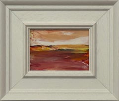 Amber Glow - Miniature Abstract Landscape Art Study by Contemporary Artist