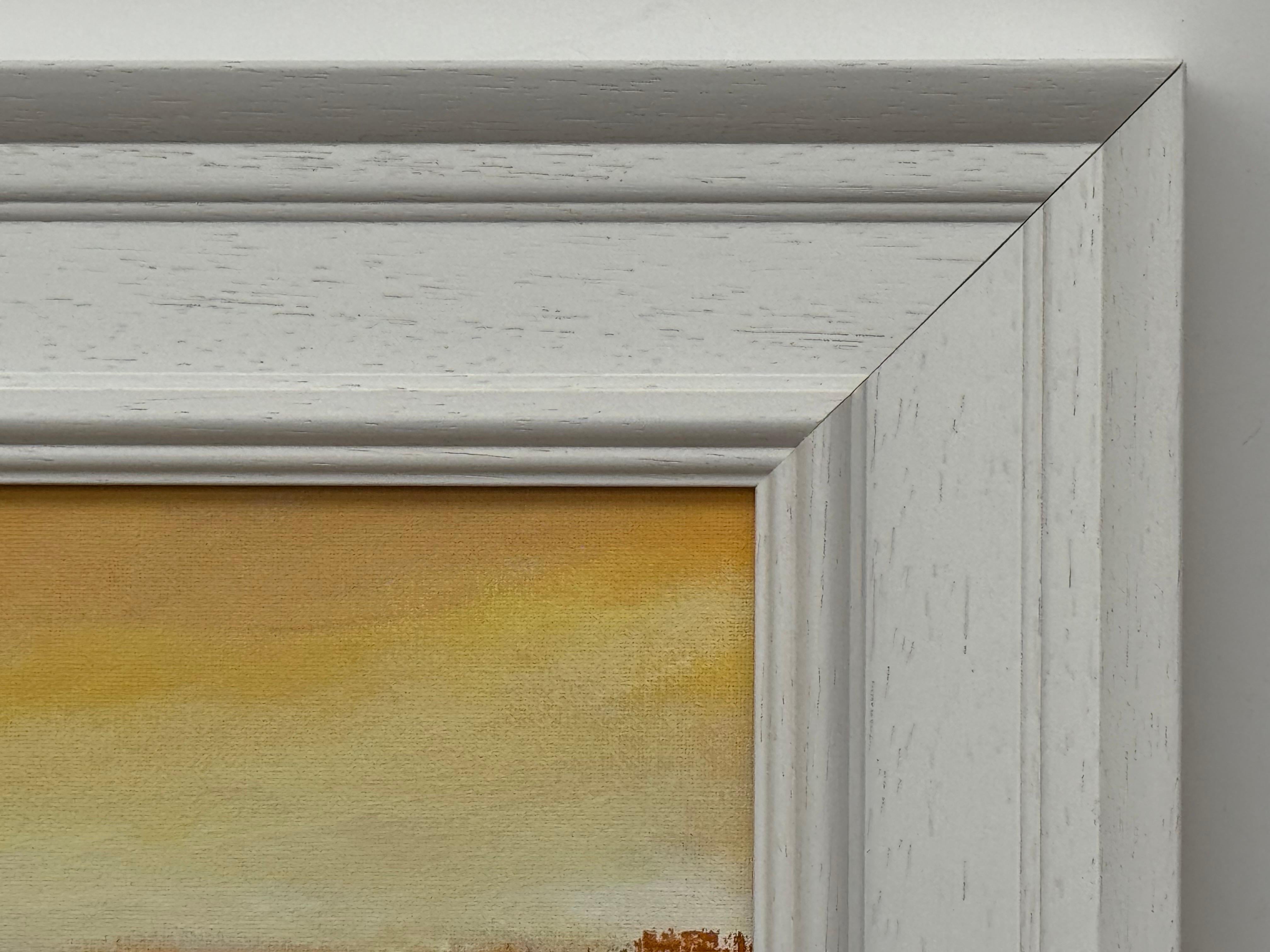 Amber Veil - Miniature Abstract Landscape Art by Contemporary British Artist For Sale 7