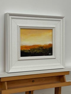 Amber Veil - Miniature Abstract Landscape Art by Contemporary British Artist