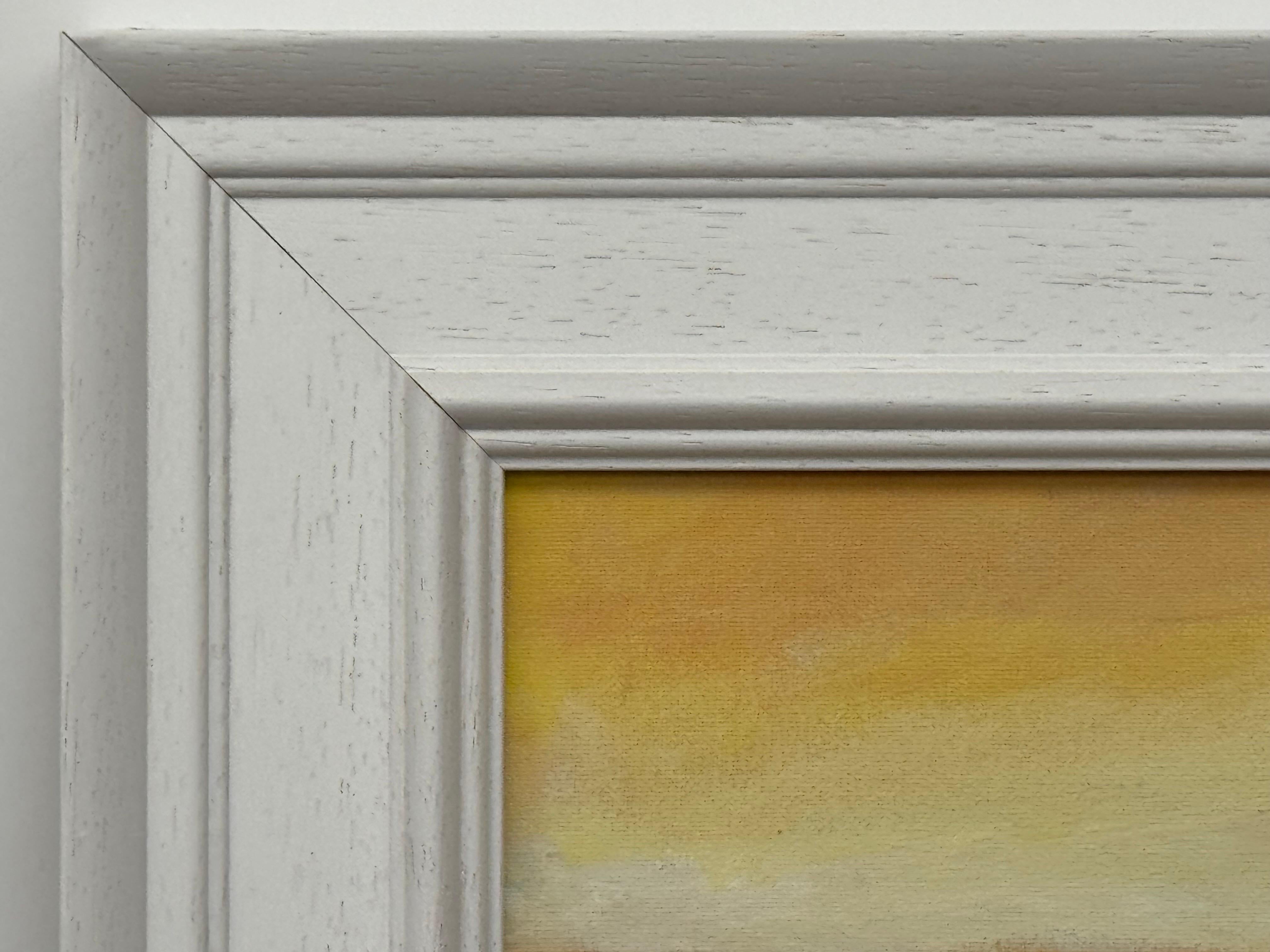 Amber Veil - Miniature Abstract Landscape Art by Contemporary British Artist For Sale 5