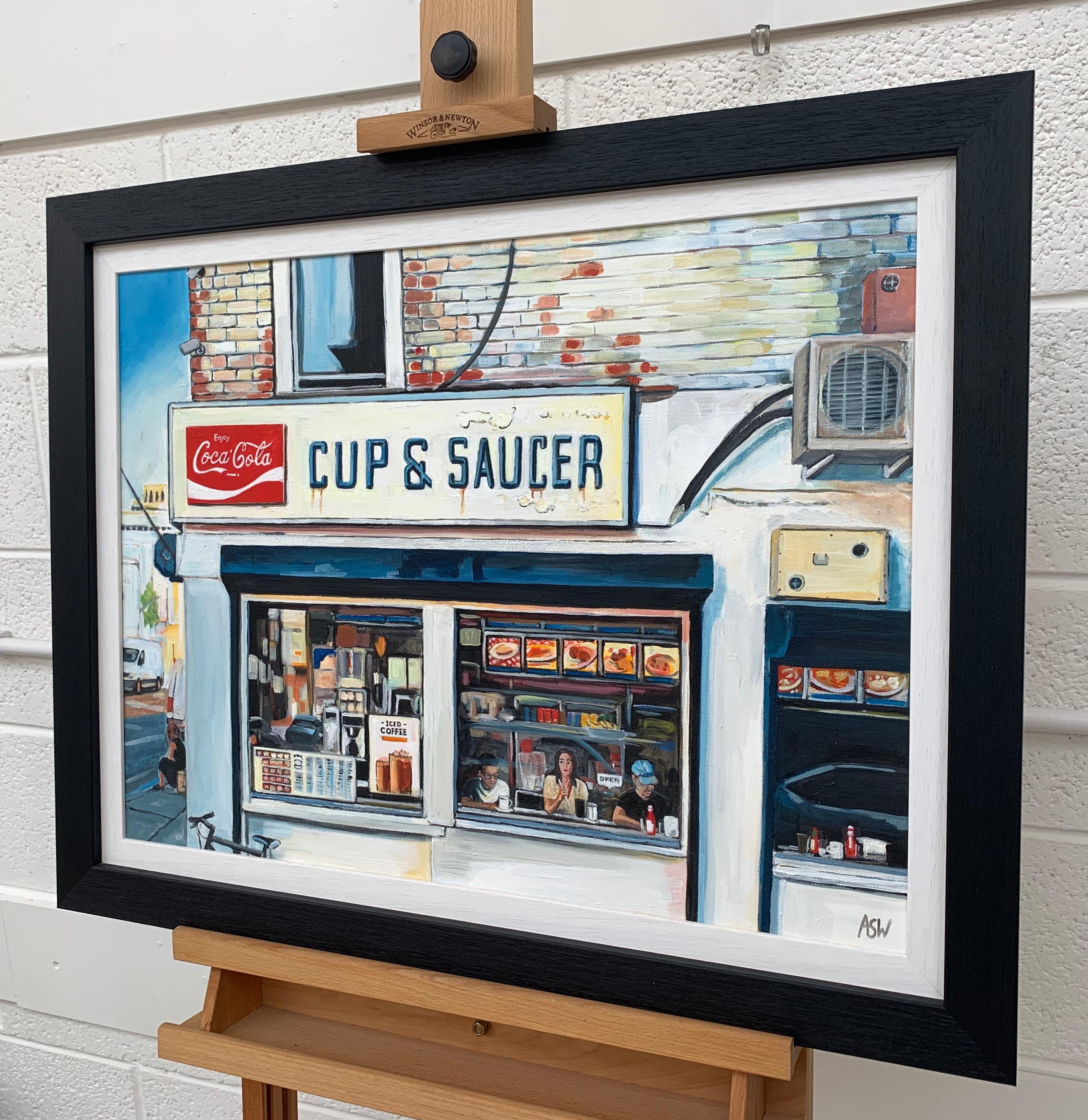 Original Painting of Cup & Saucer American Diner New York City by Leading British Urban Landscape Artist, Angela Wakefield.

Angela Wakefield has twice been on the front cover of ‘Art of England’ and featured in ARTnews, attracting international