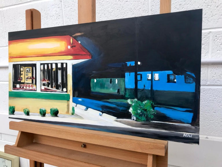 Angela Wakefield Edward Hopper American Diner Painting by Leading