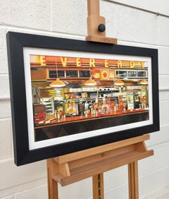 Nature morte de table américaine par un artiste paysagiste urbain britannique de premier plan