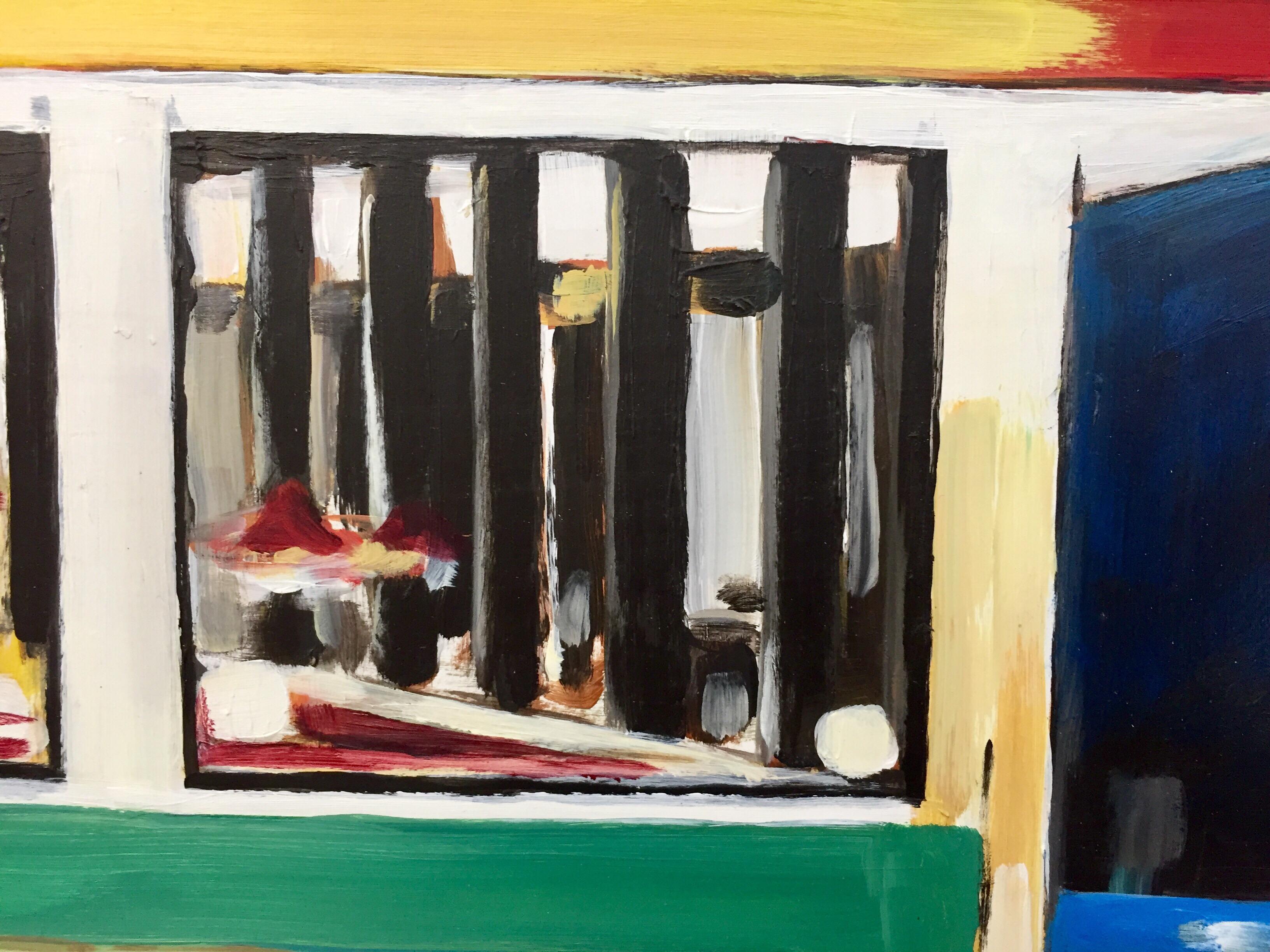 Edward Hopper American Diner Painting by Leading British Urban Landscape Artist, Angela Wakefield. Peintures de restaurants américains, d'aires de restauration, de relais routiers, de stations-service, de natures mortes et de tous les aspects de