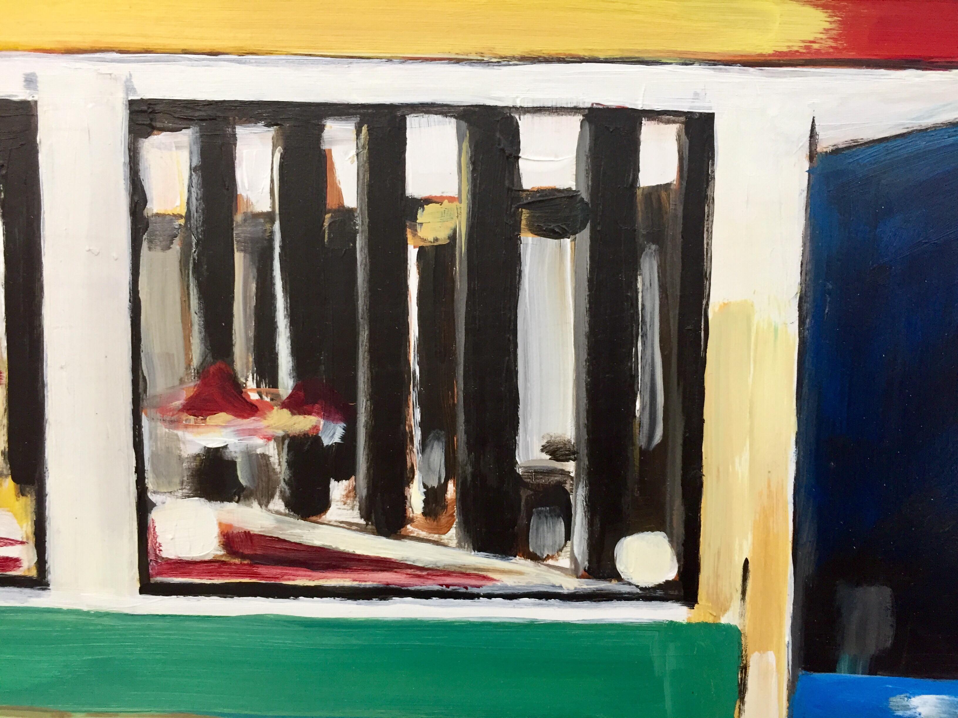Edward Hopper American Diner dipinto dalla principale artista britannica di paesaggi urbani, Angela Wakefield. Dipinti di tavole calde americane, aree di ristoro, aree di sosta per camion, stazioni di servizio, nature morte e tutti gli aspetti