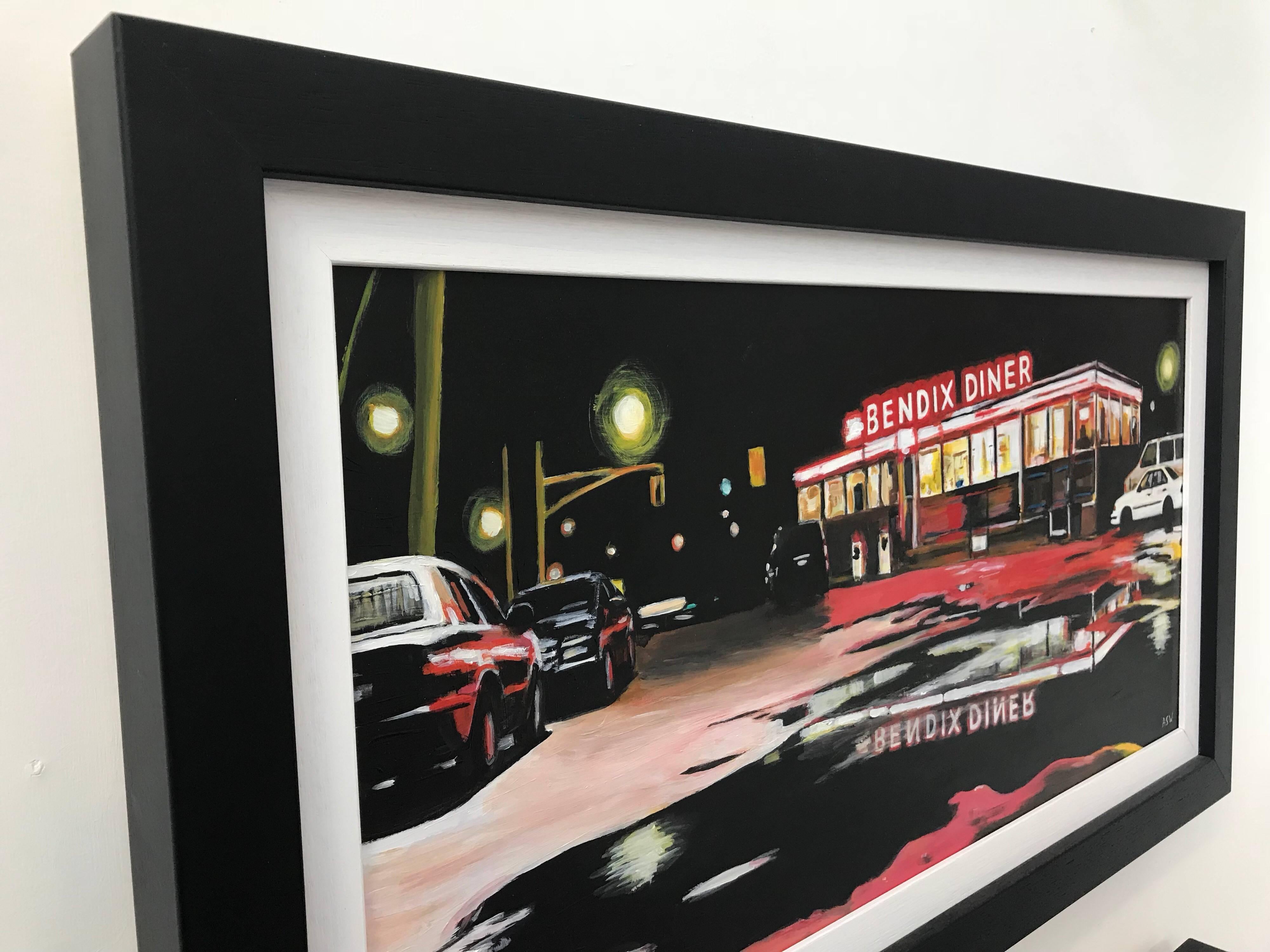 American Diner New Jersey Urban Landscape Painting Contemporary British Artist For Sale 3