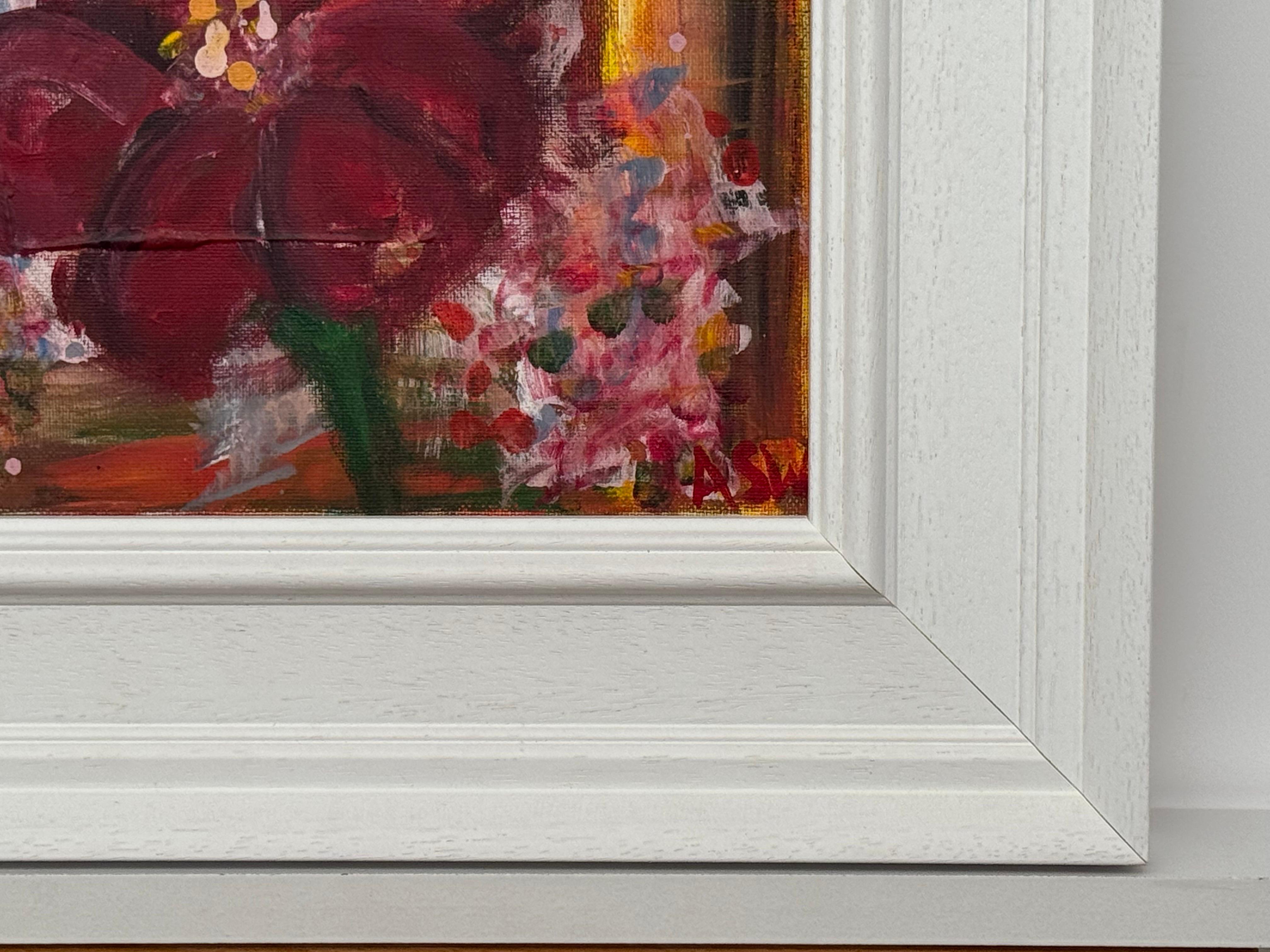 Estudio Ameryllis 1 - Arte Floral Abstracto en Miniatura en Lienzo por Artista Contemporáneo en venta 1