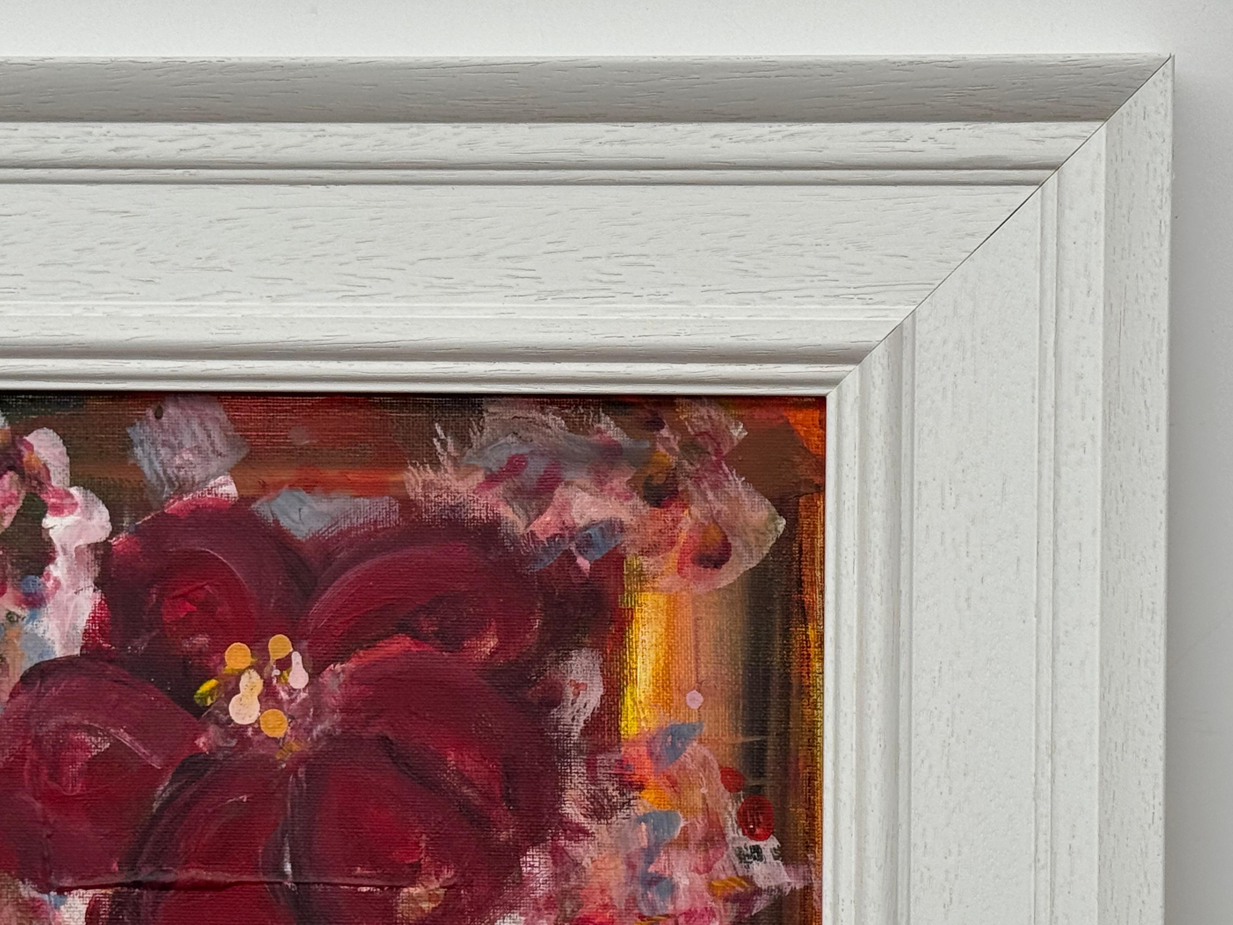 Estudio Ameryllis 1 - Arte Floral Abstracto en Miniatura en Lienzo por Artista Contemporáneo en venta 4