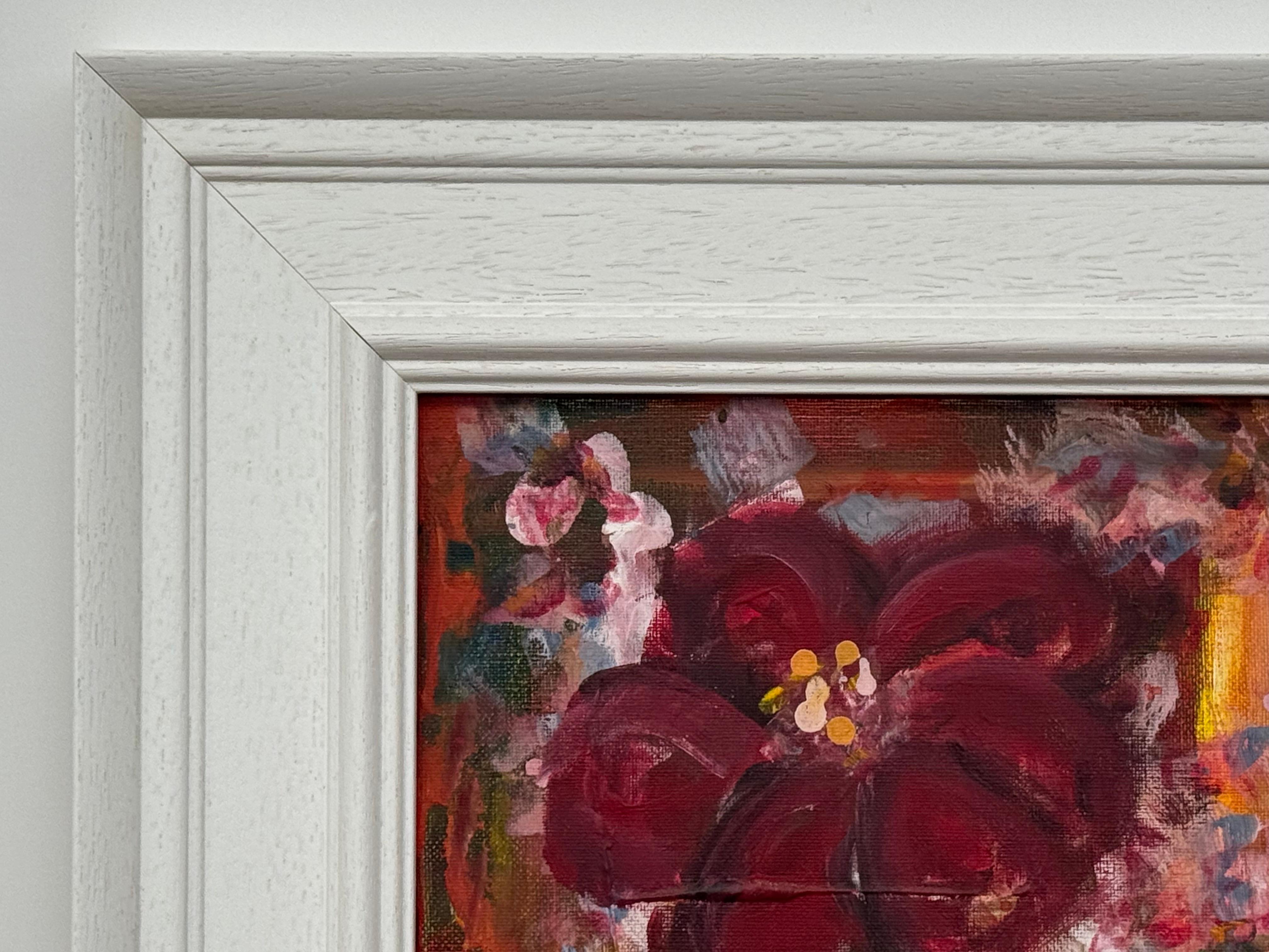Estudio Ameryllis 1 - Arte Floral Abstracto en Miniatura en Lienzo por Artista Contemporáneo en venta 5