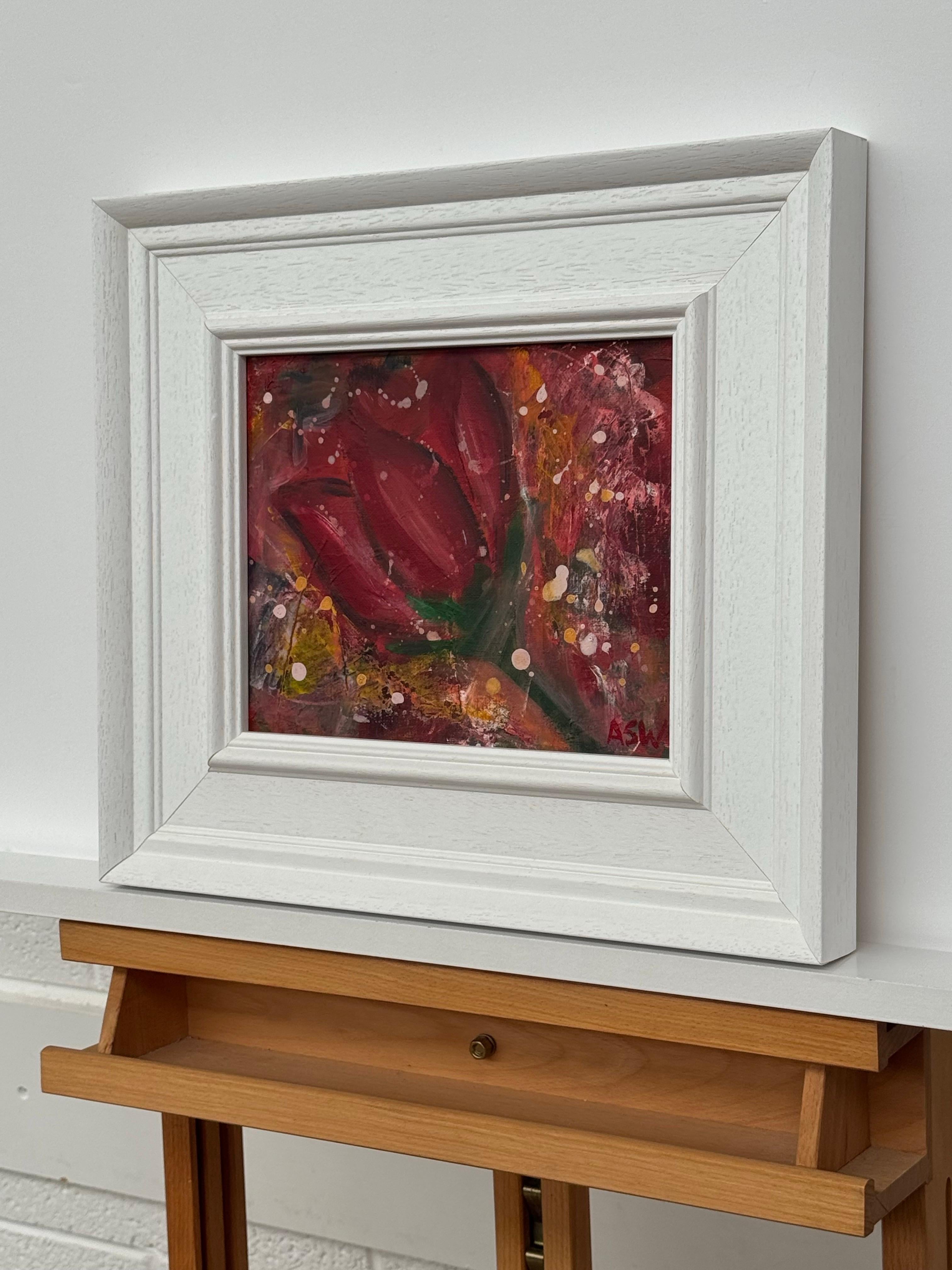 Estudio Ameryllis 2 - Lienzo abstracto floral en miniatura de la artista británica contemporánea Angela Wakefield

El arte mide 12 x 9 pulgadas
El marco mide 16 x 13 pulgadas

Esta pintura a pequeña escala, vibrante y cargada de emoción, de la