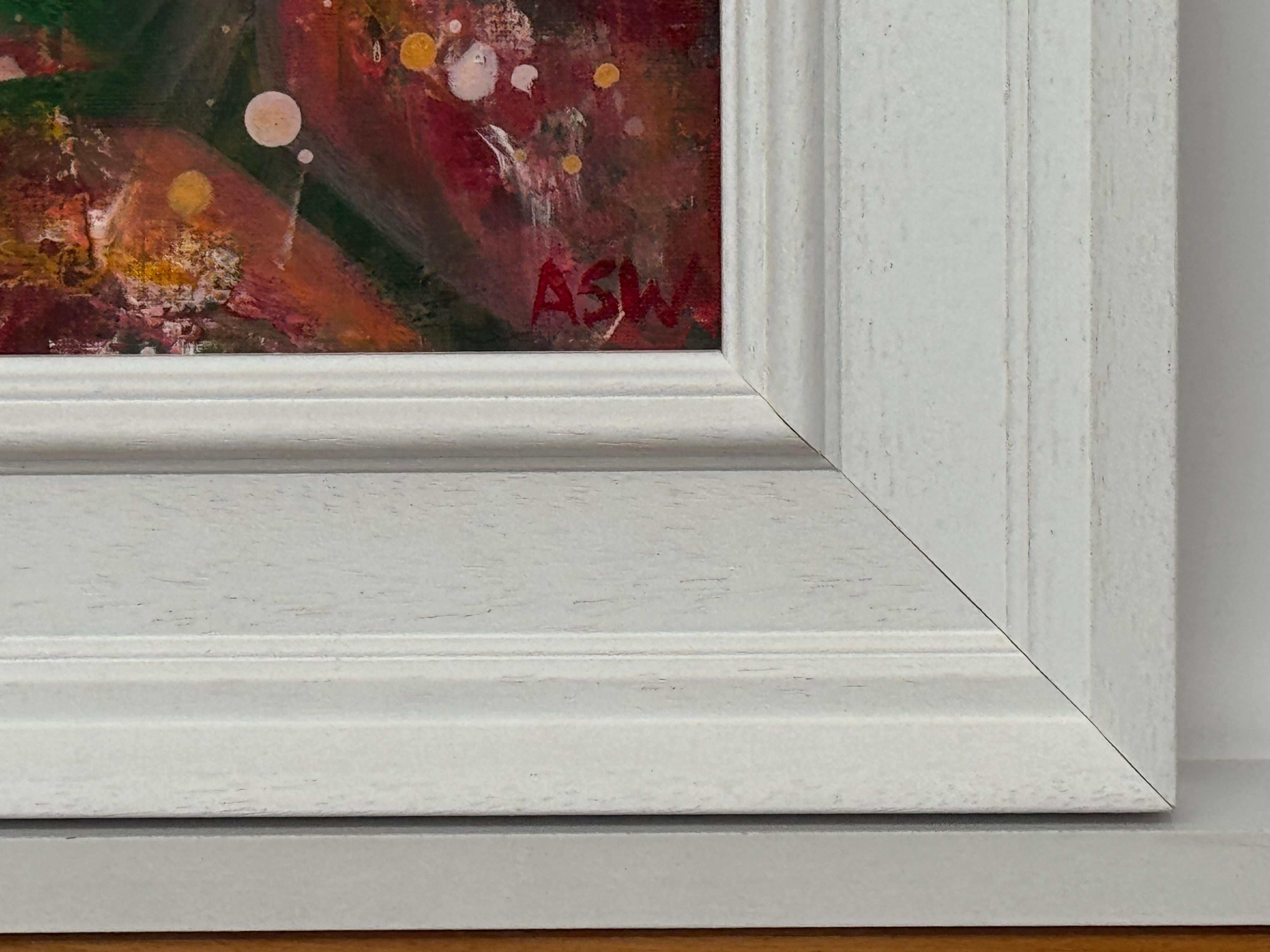 Estudio Ameryllis 2 - Arte Floral Abstracto en Miniatura en Lienzo por Artista Contemporáneo en venta 1