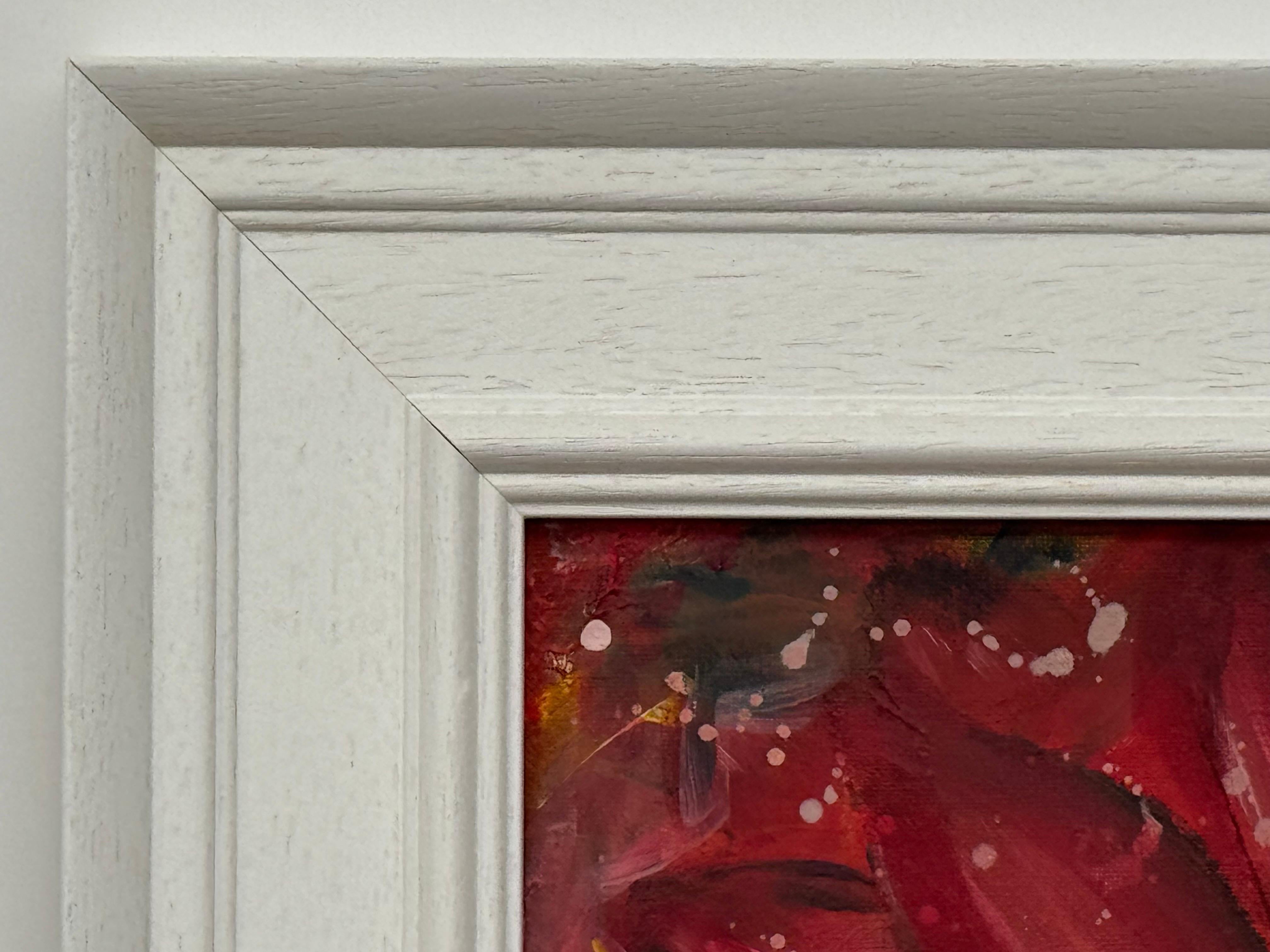 Estudio Ameryllis 2 - Arte Floral Abstracto en Miniatura en Lienzo por Artista Contemporáneo en venta 2
