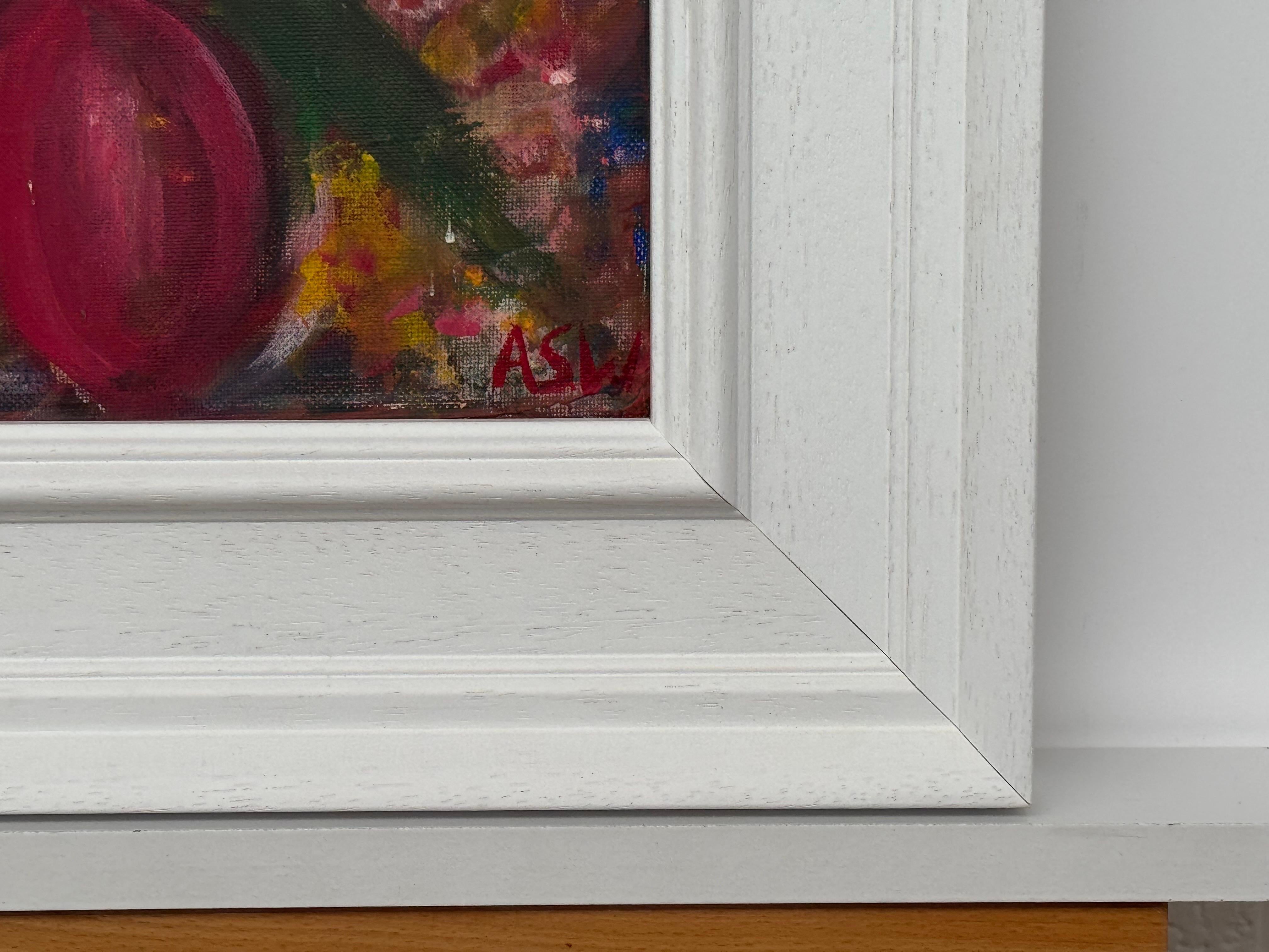 Ameryllis Studie 3 - Miniatur Abstrakte Blumen Leinwand Kunst von zeitgenössischen Künstler im Angebot 6