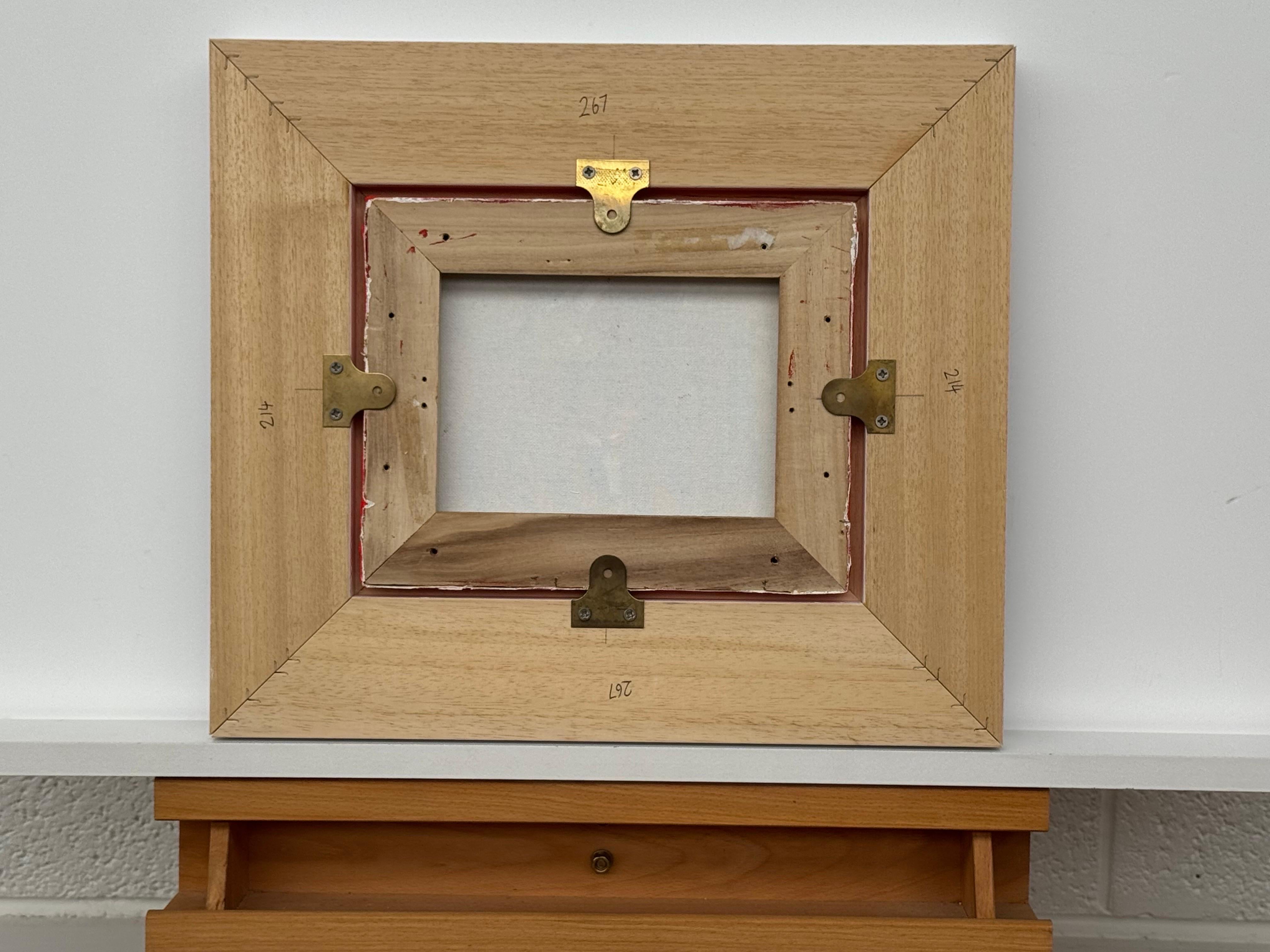 Ameryllis Studie 3 - Miniatur Abstrakte Blumen Leinwand Kunst von zeitgenössischen Künstler im Angebot 2