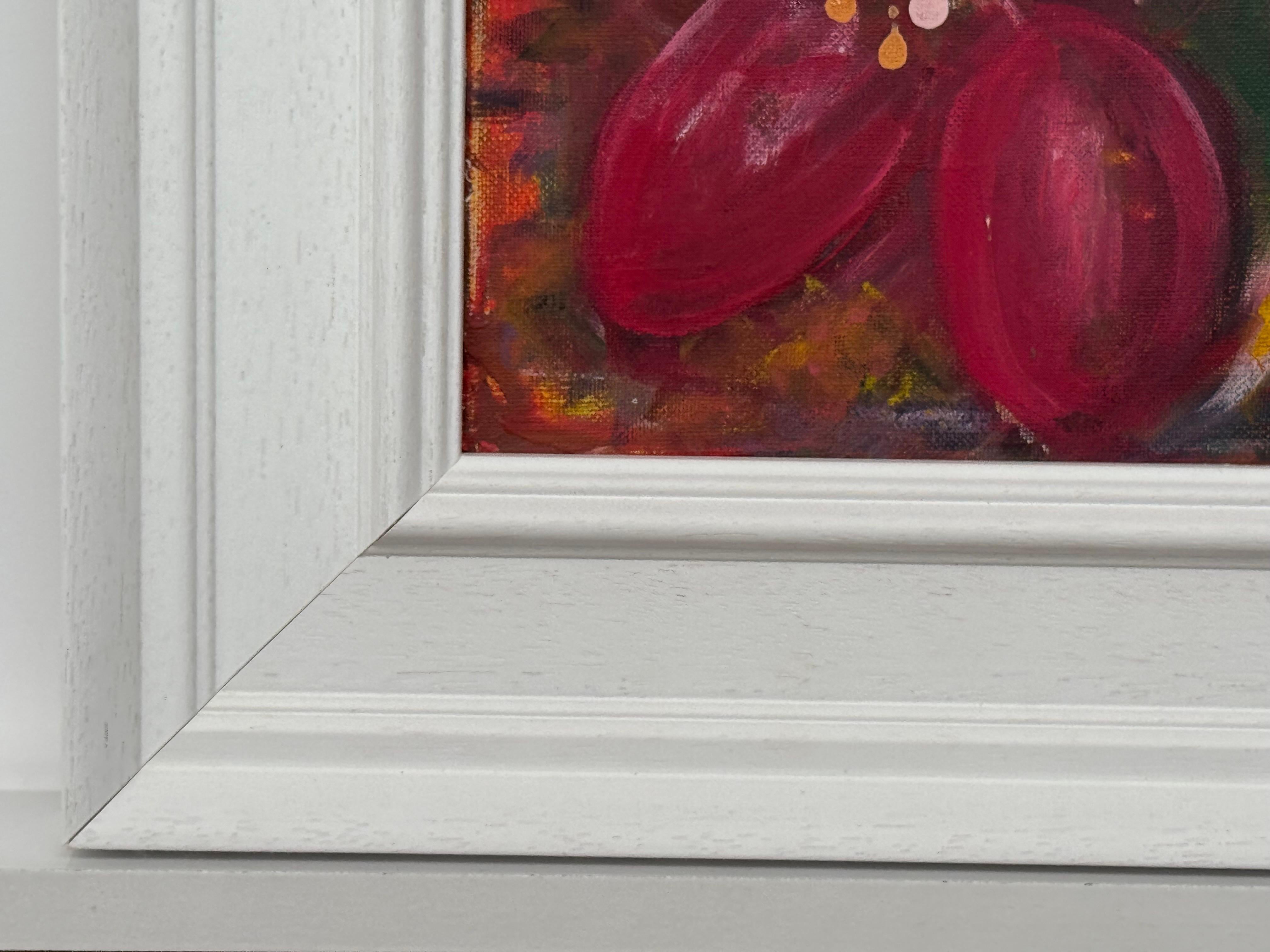 Ameryllis Studie 3 - Miniatur Abstrakte Blumen Leinwand Kunst von zeitgenössischen Künstler im Angebot 4