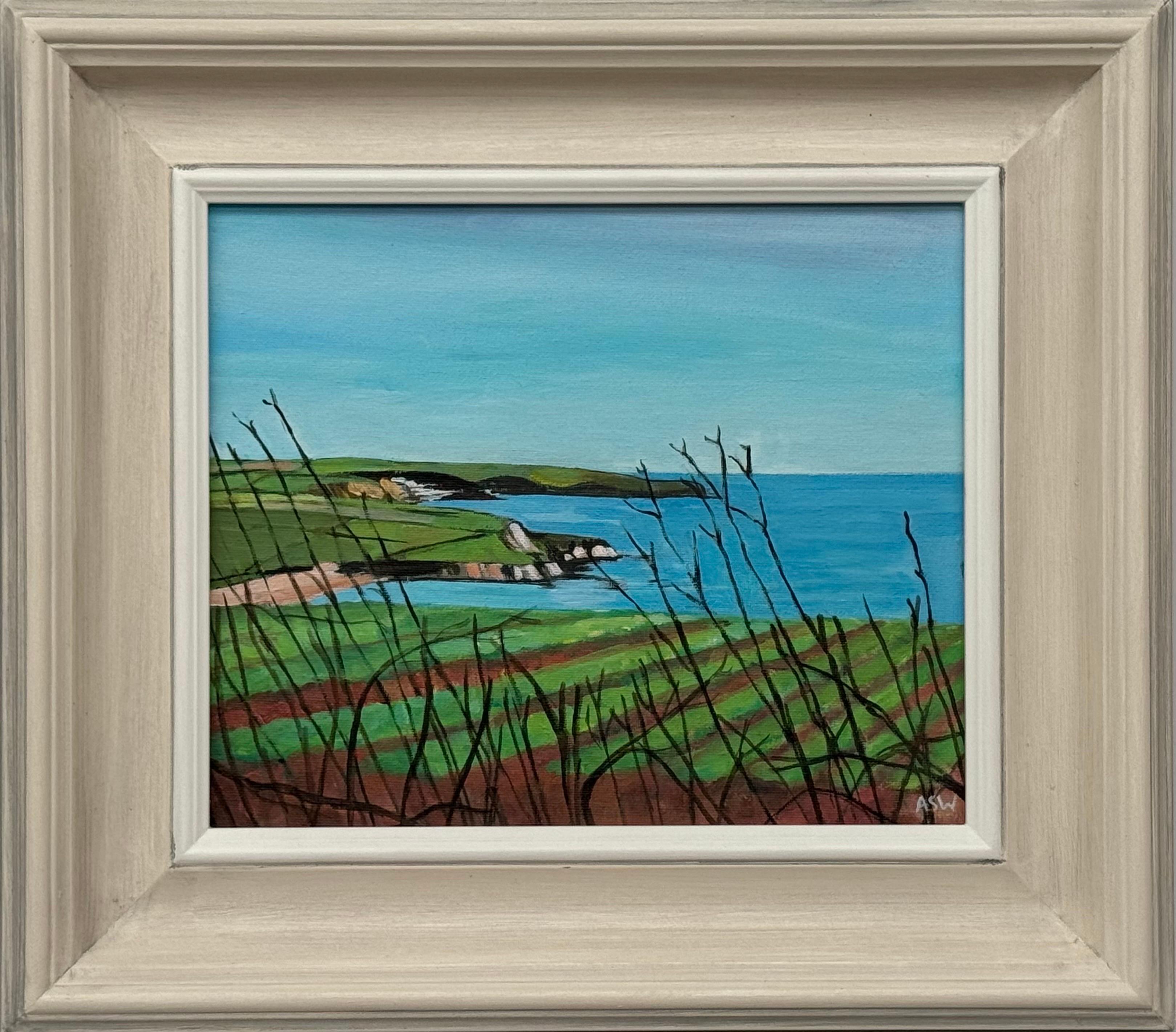 Arable Land on Devon Coastline in Summer, South of England by British Artist