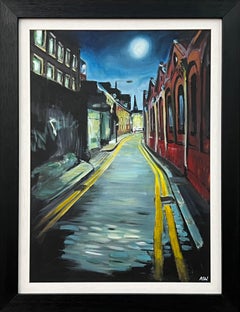 Peinture atmosphérique d'une rue à Whitechapel, Londres, par un artiste britannique