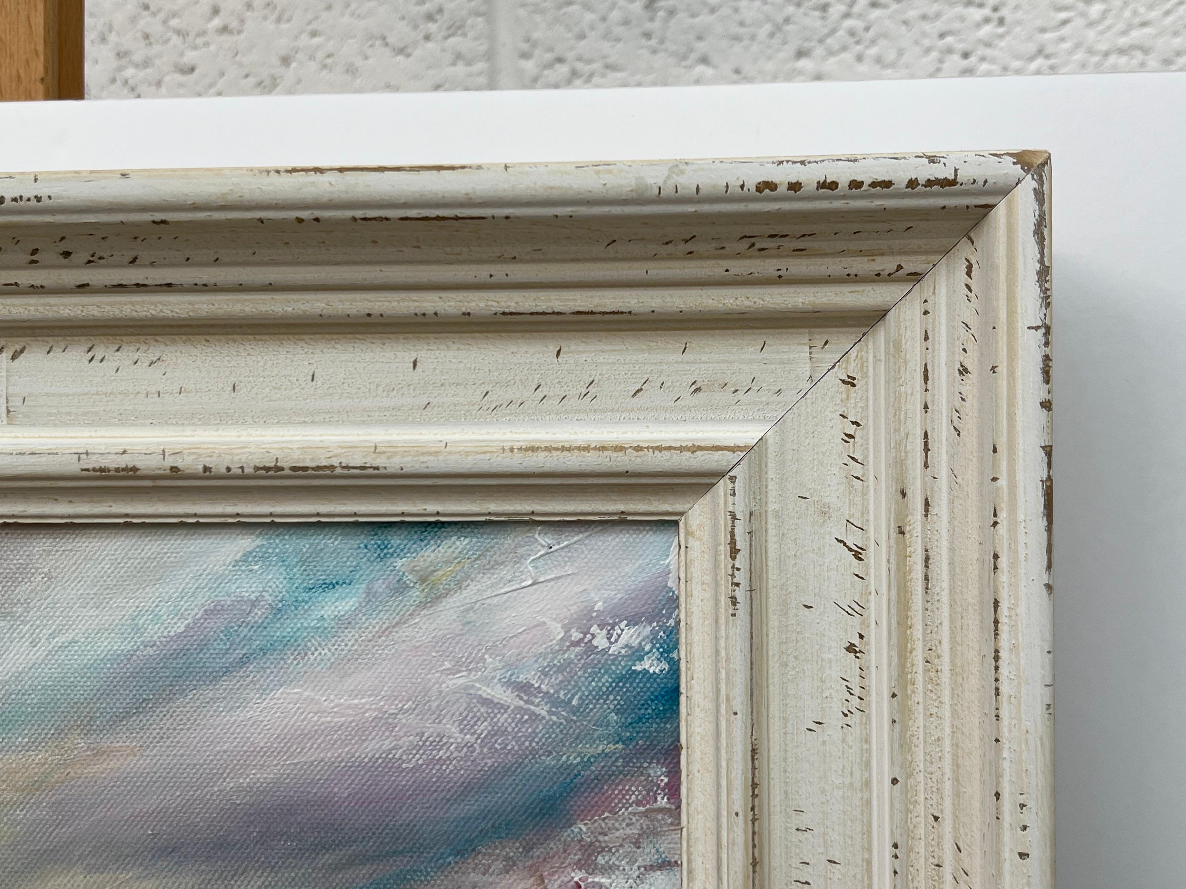 Atmosferico paesaggio marino rosso e blu realizzato da un artista inglese contemporaneo in vendita 4