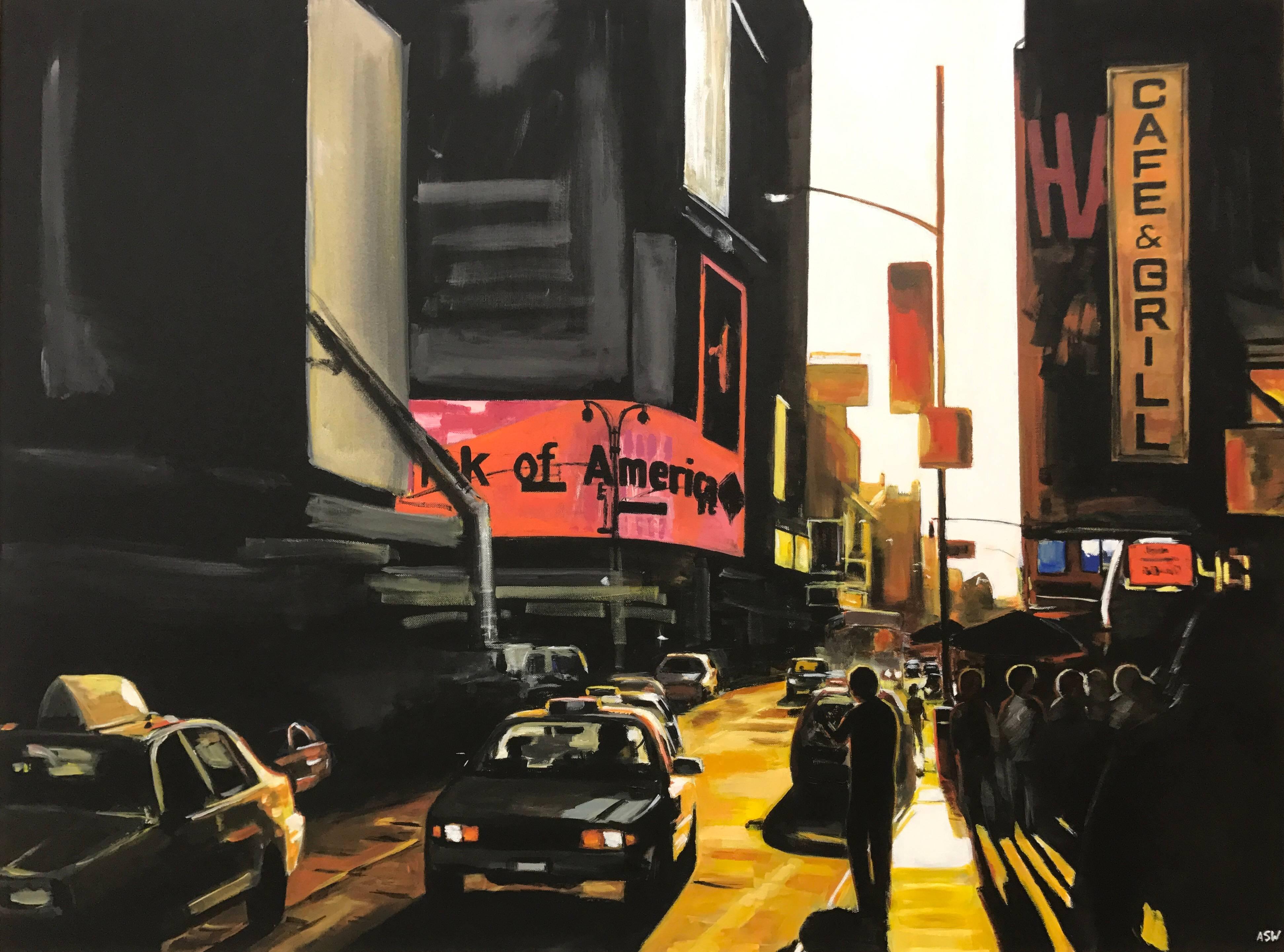 Large Original Painting of Broadway New York City by British Landscape Artist For Sale 3