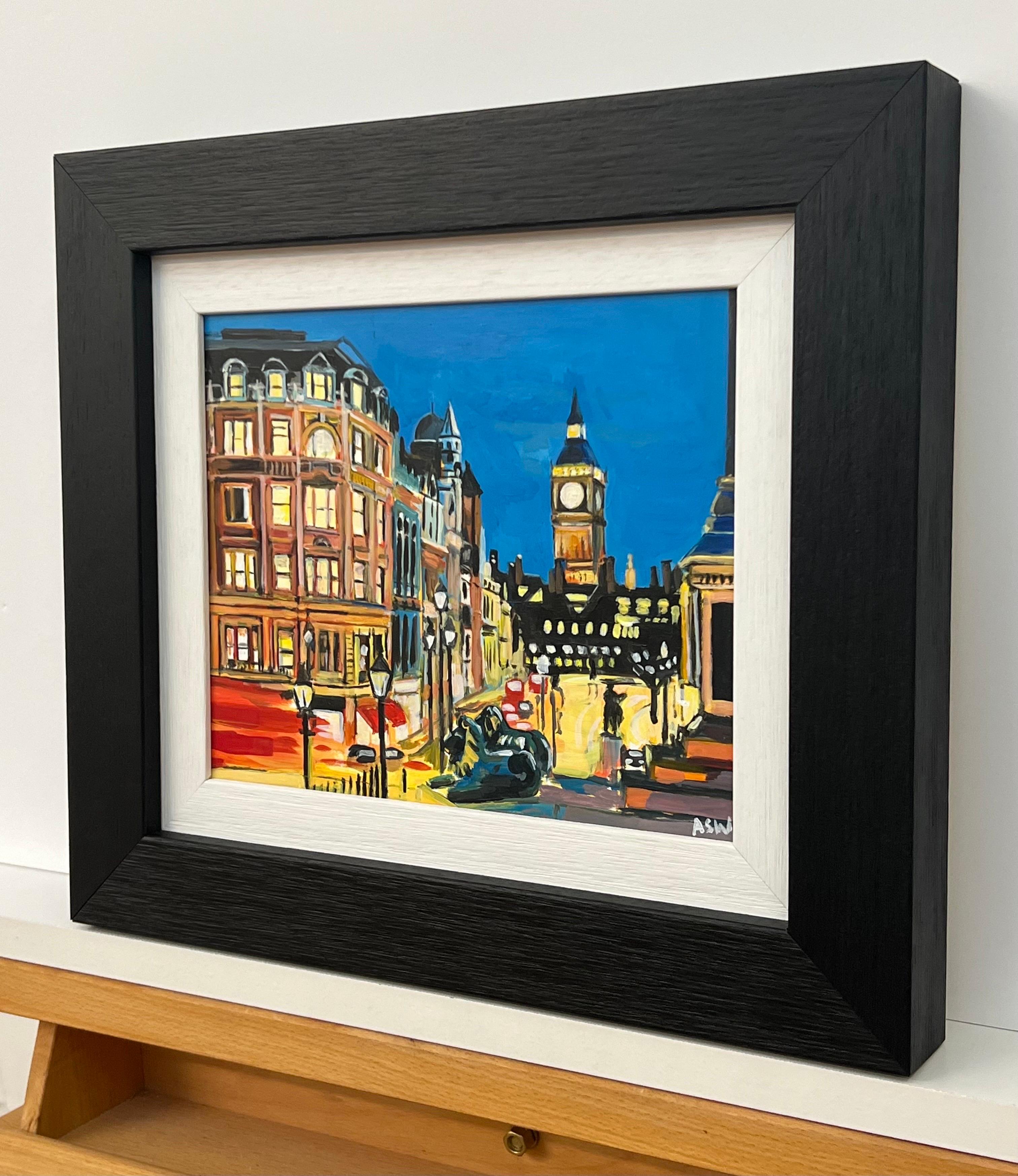 Big Ben from Trafalgar Square in London a Miniature Study by Contemporary Artist For Sale 1
