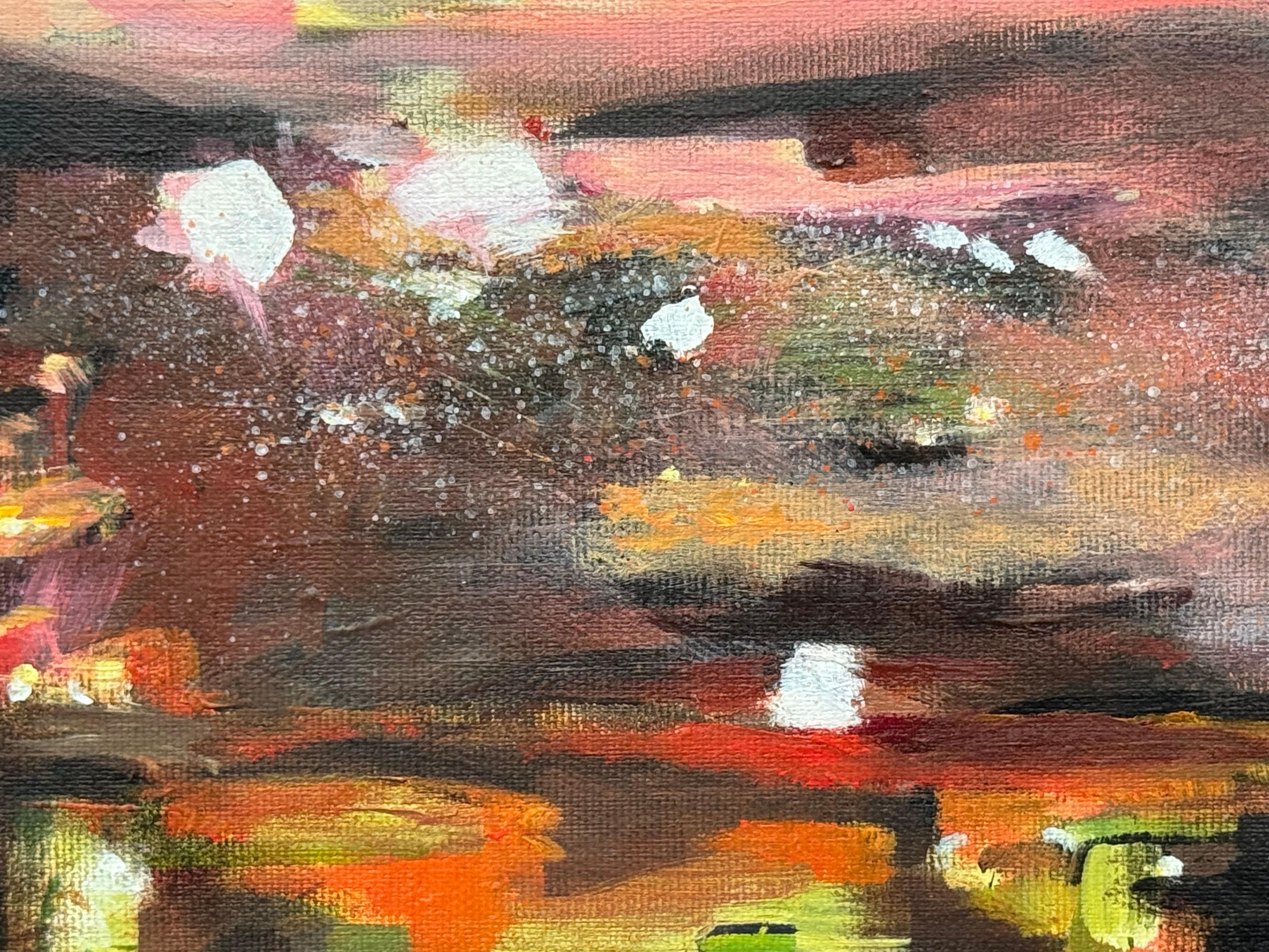 Black & Orange Abstract Expressionist Painting by Leading British Urban Artist For Sale 8