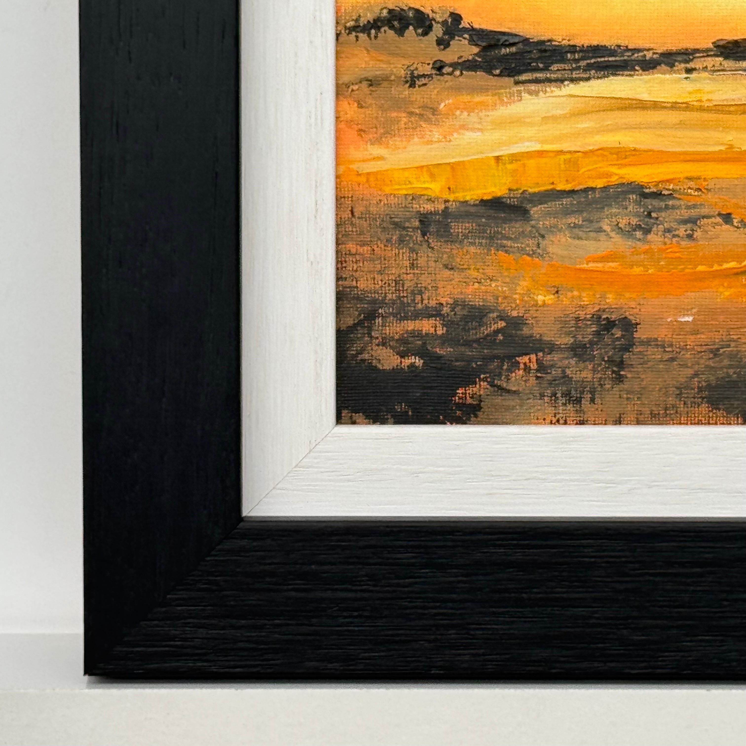 Schwarz-orange-goldgelbe abstrakte Landschaft eines zeitgenössischen britischen Künstlers im Angebot 6