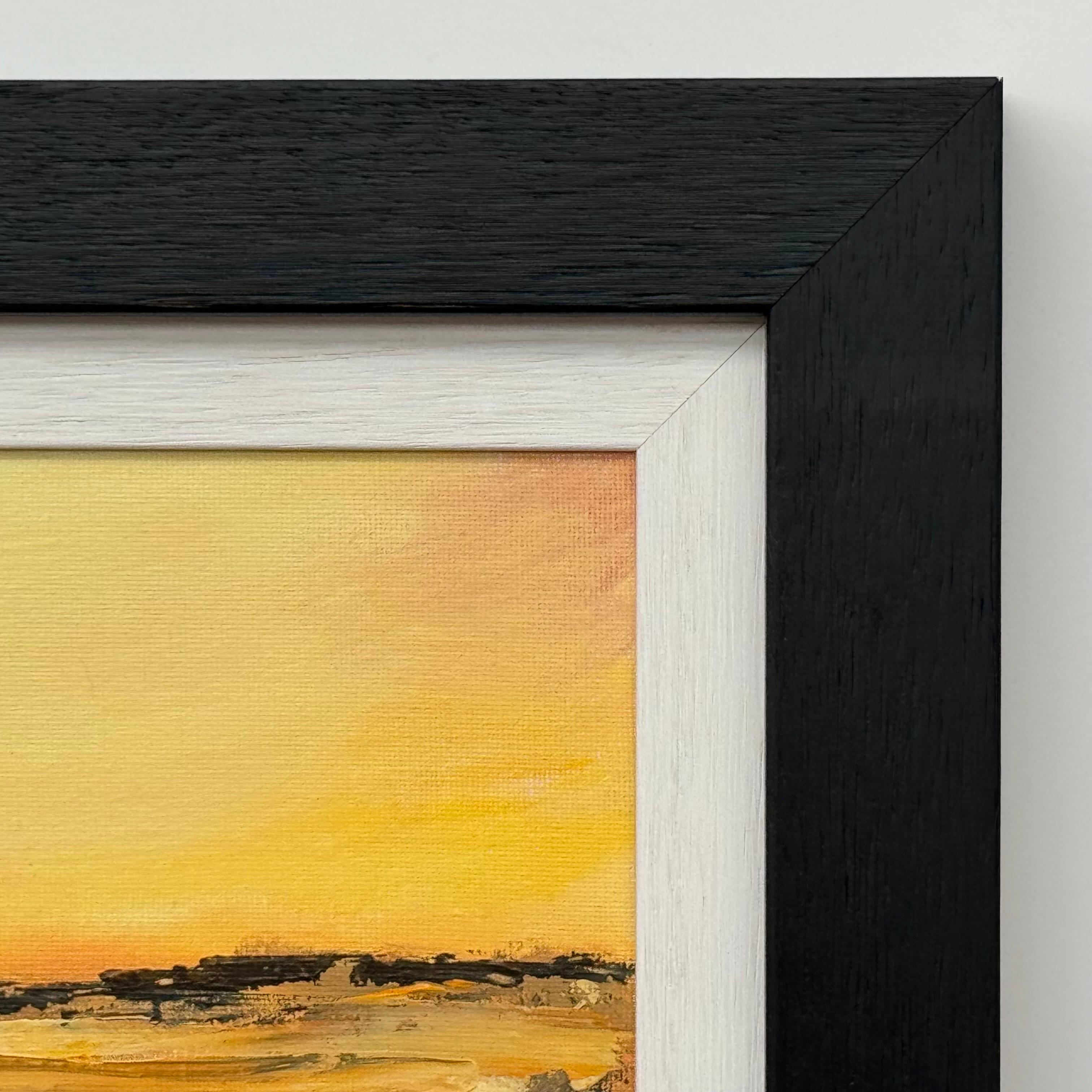 Schwarz-orange-goldgelbe abstrakte Landschaft eines zeitgenössischen britischen Künstlers im Angebot 9