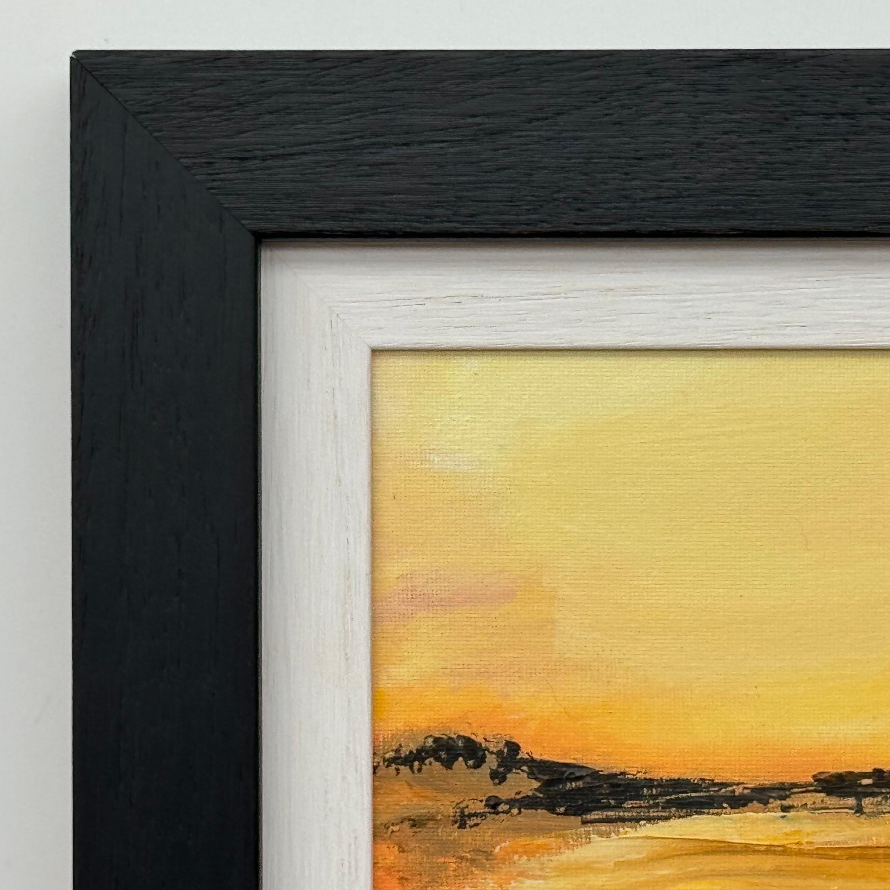 Schwarz-orange-goldgelbe abstrakte Landschaft eines zeitgenössischen britischen Künstlers im Angebot 2