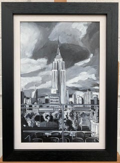 Black & White Painting Empire State Building New York City NYC by British Artist