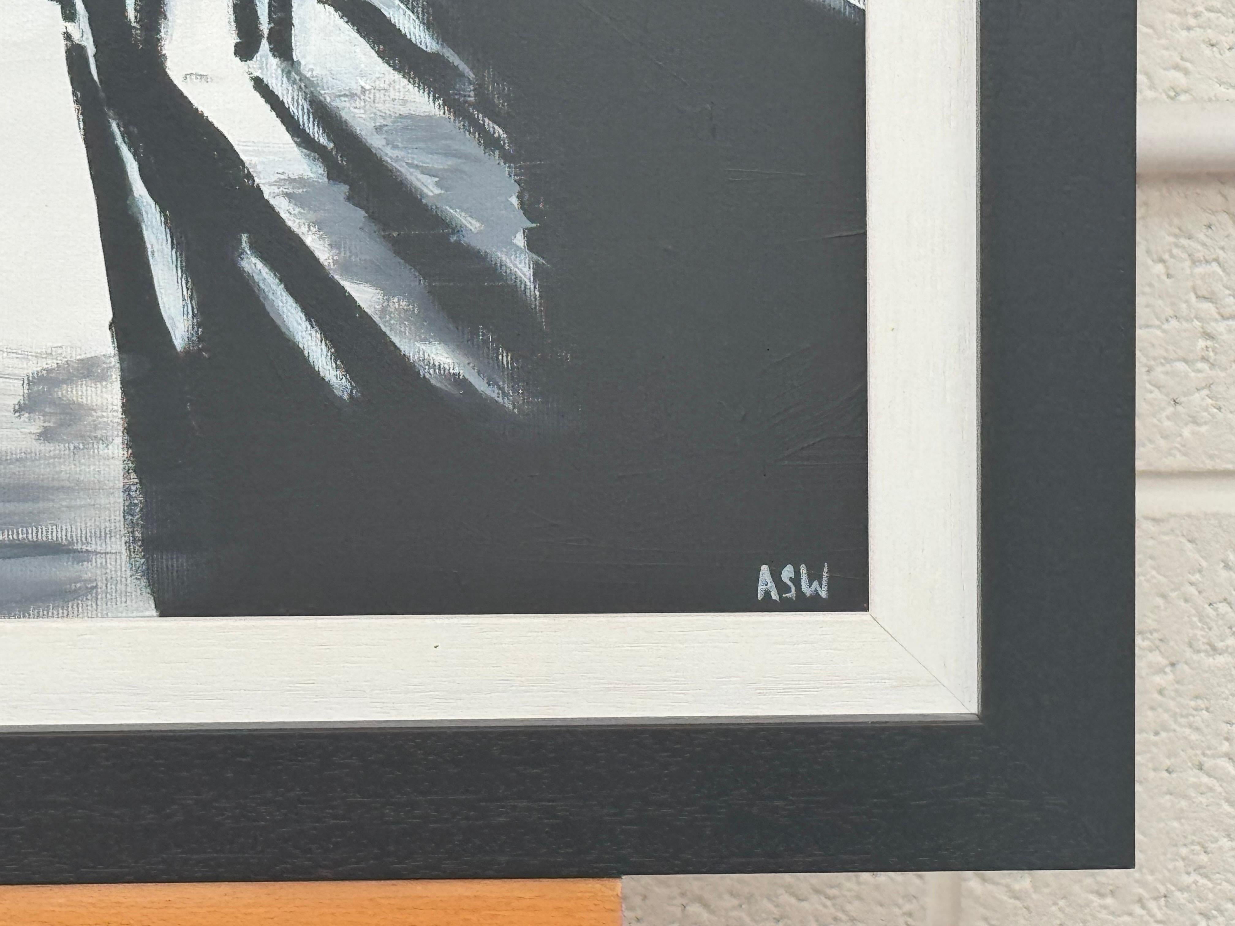Peinture en noir et blanc du pont de Westminster à Londres par un artiste urbain britannique en vente 5
