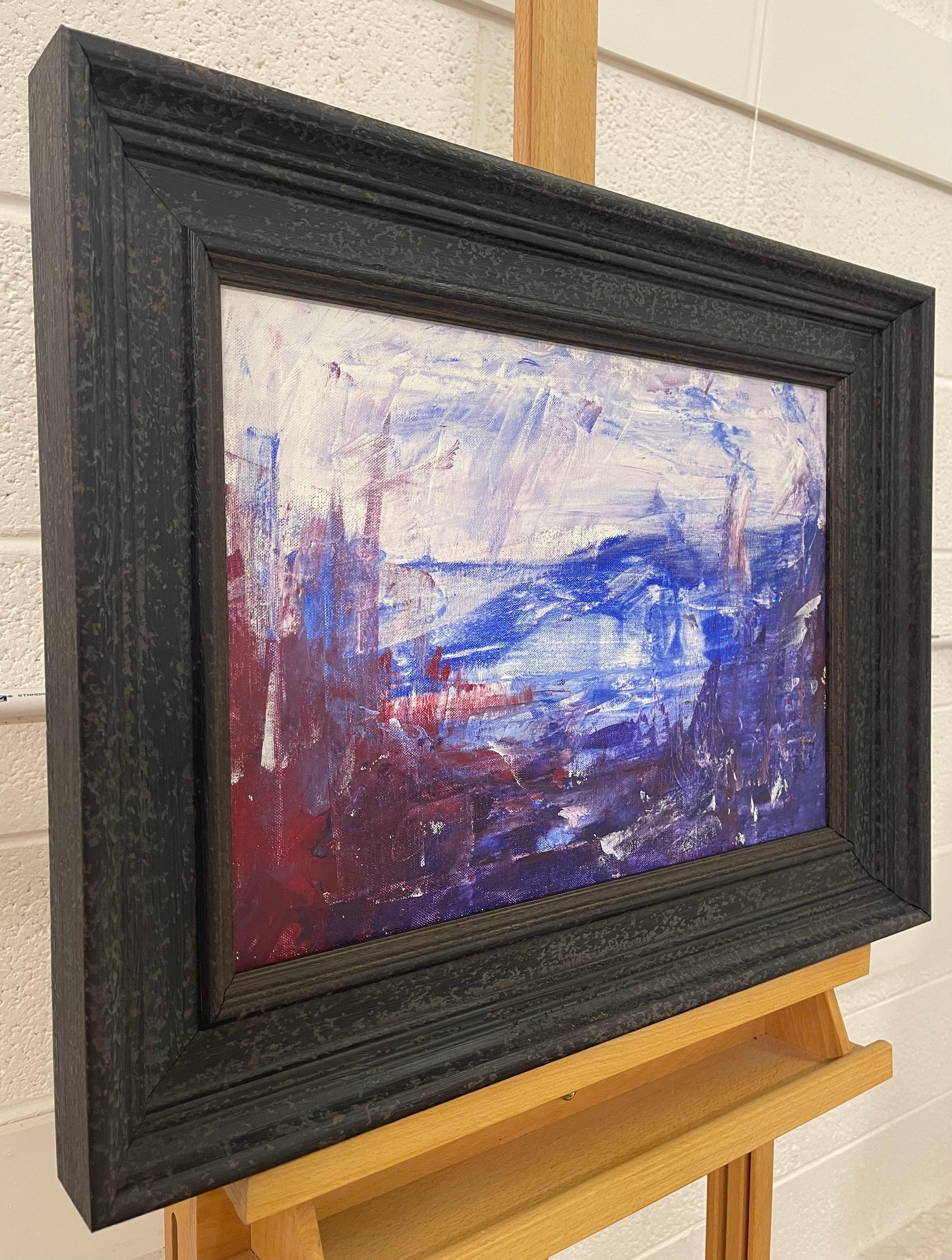 Peinture expressionniste abstraite de Blue Mountain d'un artiste britannique contemporain - Painting de Angela Wakefield