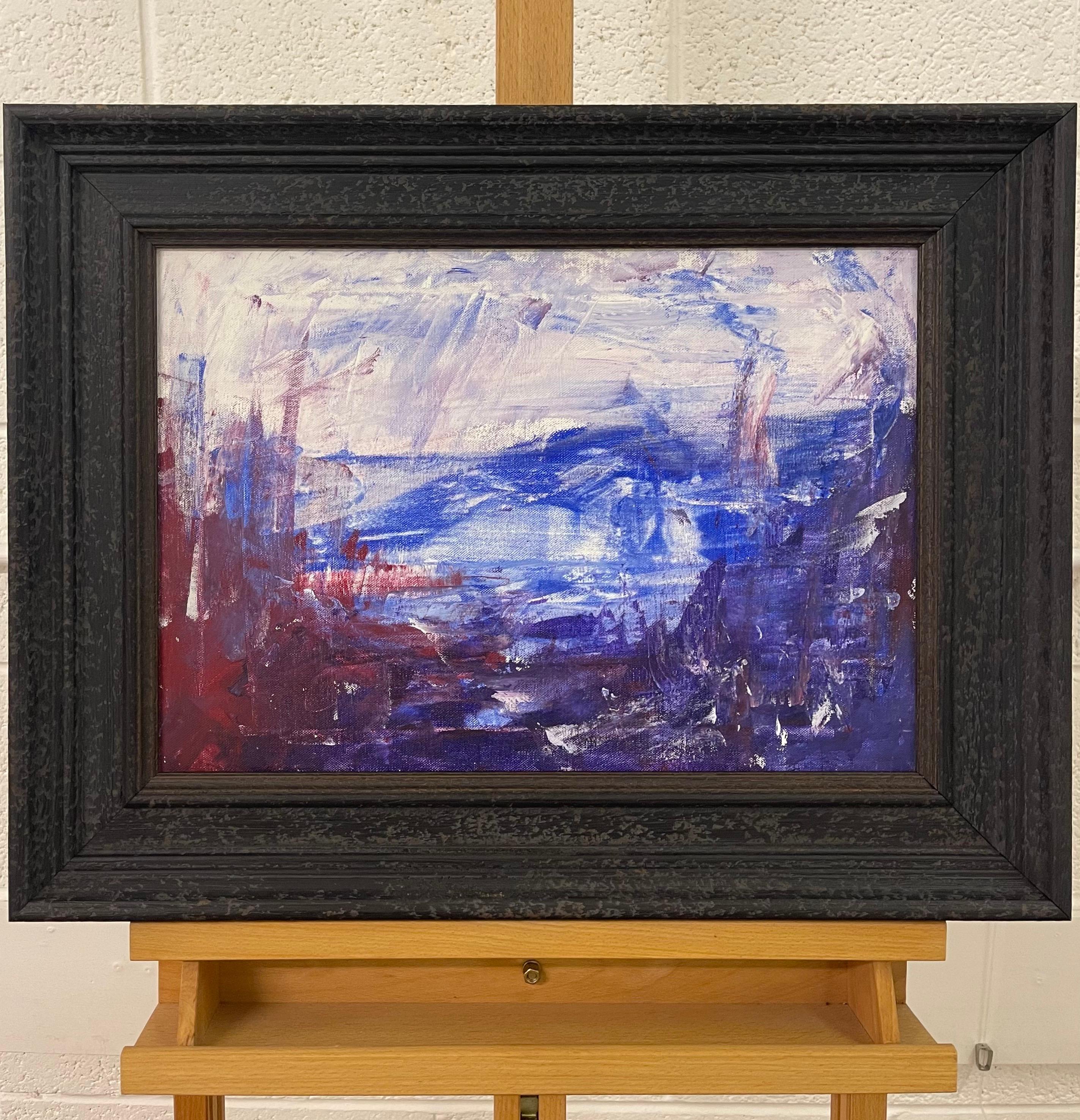 Peinture expressionniste abstraite de Blue Mountain d'un artiste britannique contemporain - Expressionnisme abstrait Painting par Angela Wakefield