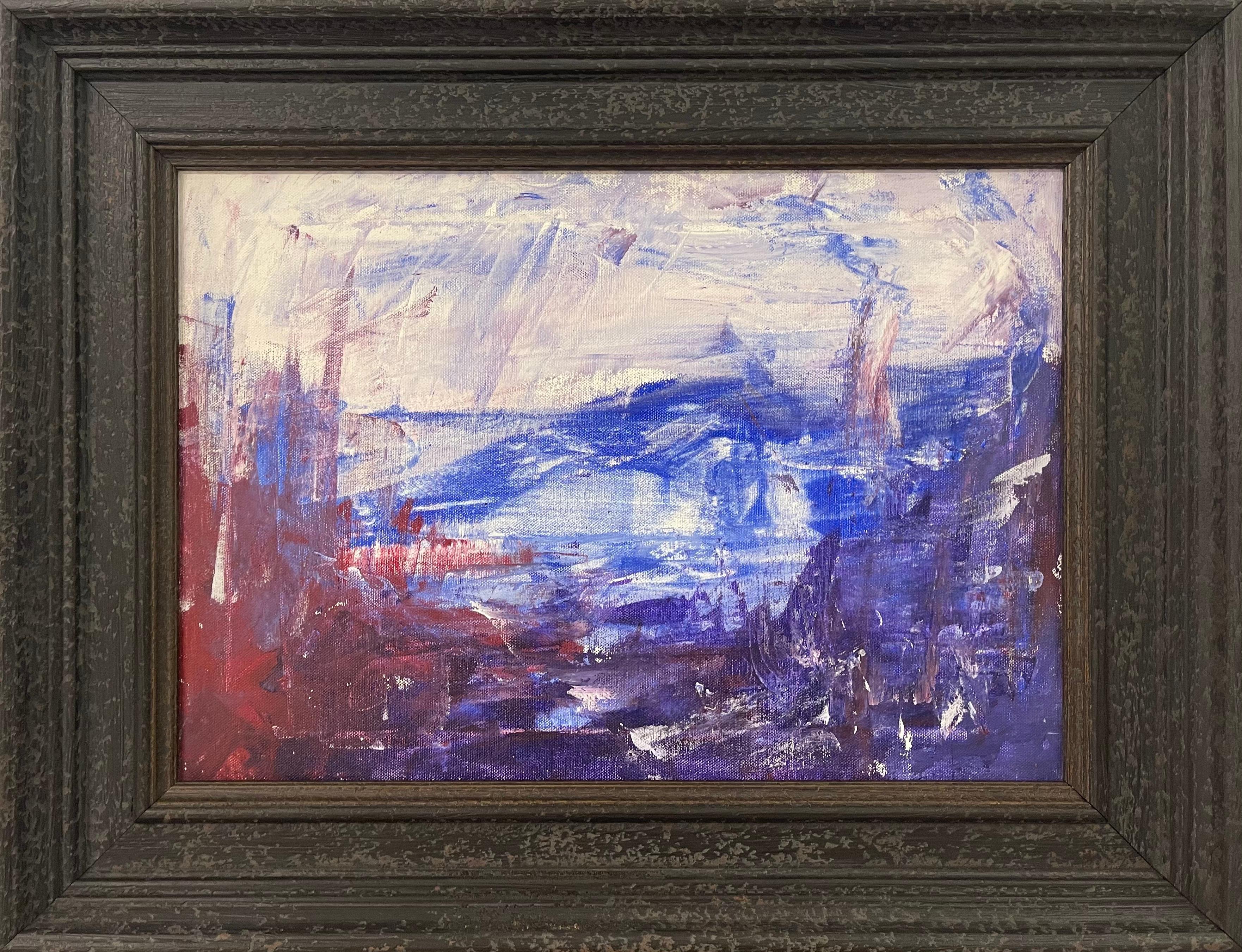 Blue Mountain Abstract Expressionist Painting by Contemporary British Artist