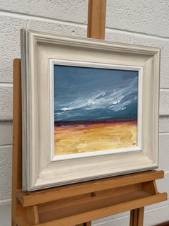Blue & Yellow Abstract Landscape, Oil on Canvas, Contemporary British Artist