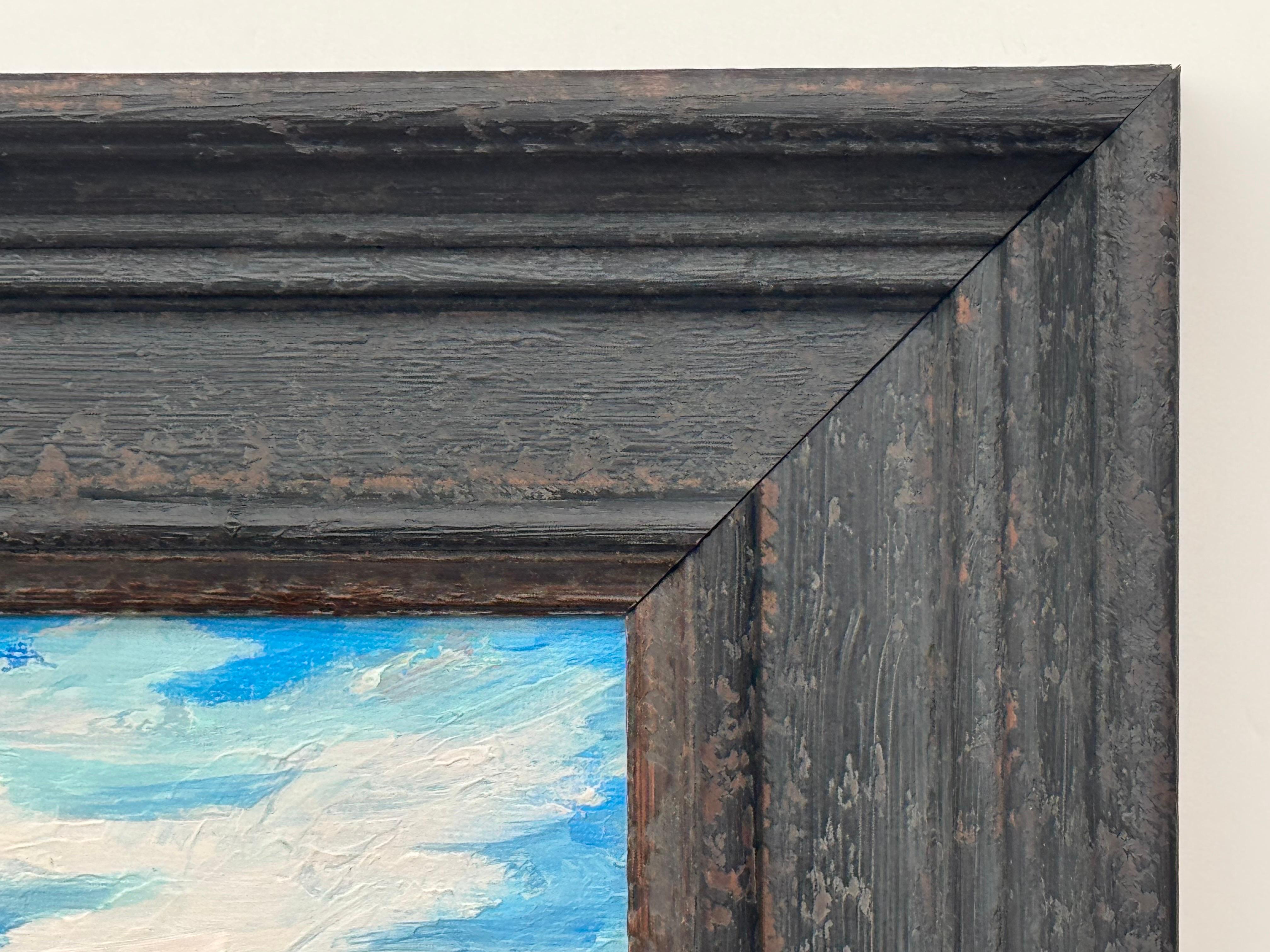 Blush Horizon - Pequeño Estudio Cuadrado de Arte Abstracto en Lienzo por Artista Contemporáneo en venta 2
