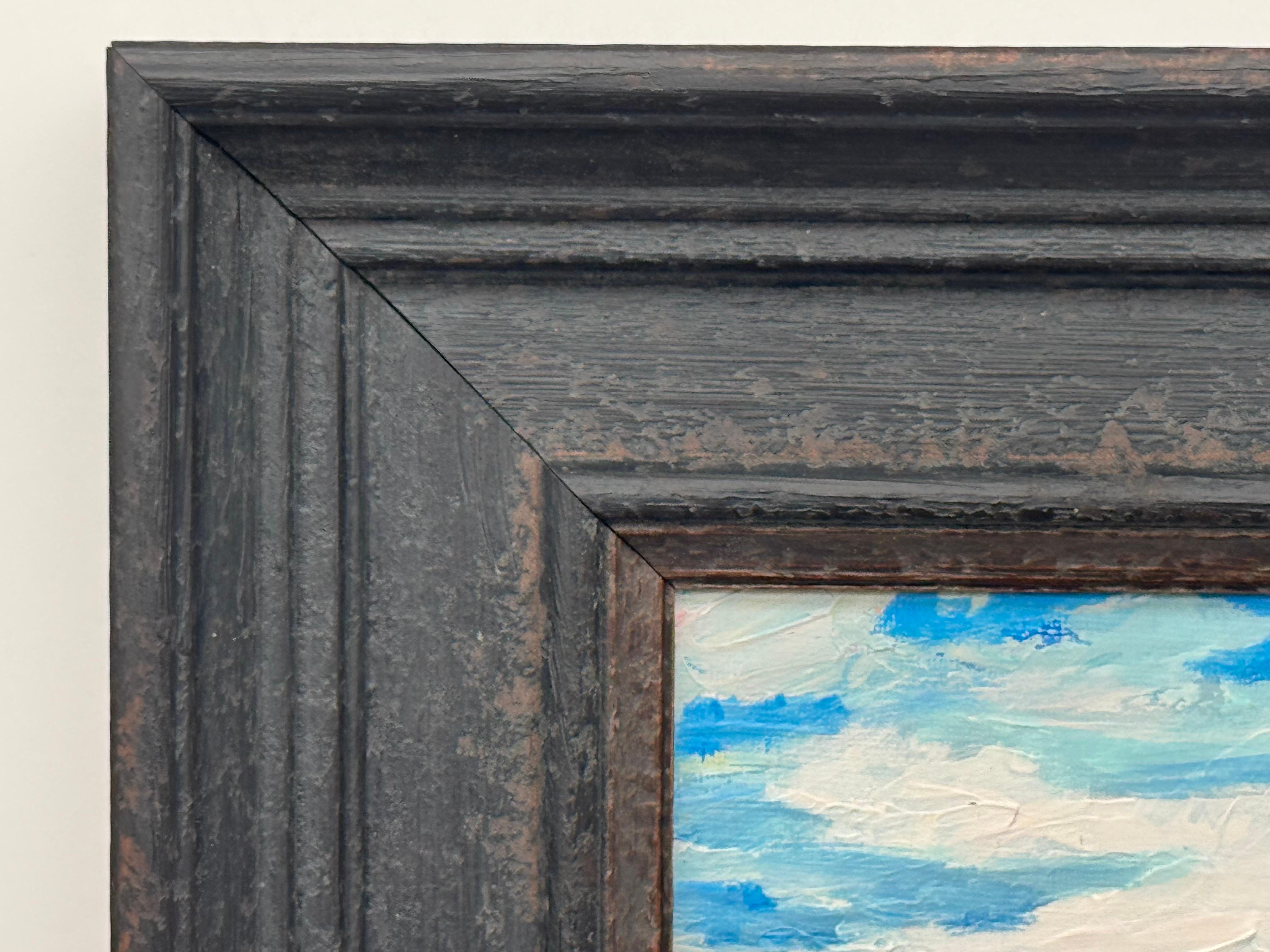 Blush Horizon - Pequeño Estudio Cuadrado de Arte Abstracto en Lienzo por Artista Contemporáneo en venta 4