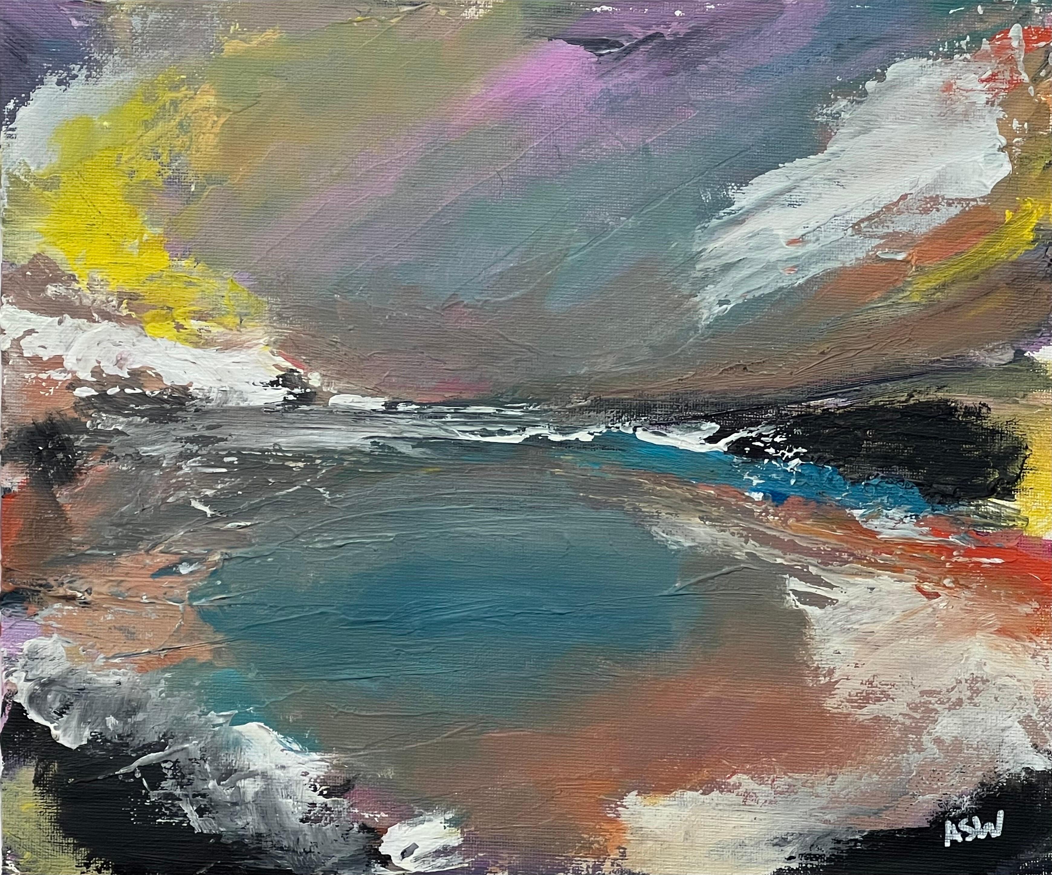 Paesaggio astratto audace ed espressivo con rosa, giallo, bianco e blu dell'artista britannica contemporanea Angela Wakefield.

L'arte misura 12 x 10 pollici
La cornice misura 18 x 16 pollici

Questo quadro astratto incorniciato è caratterizzato da
