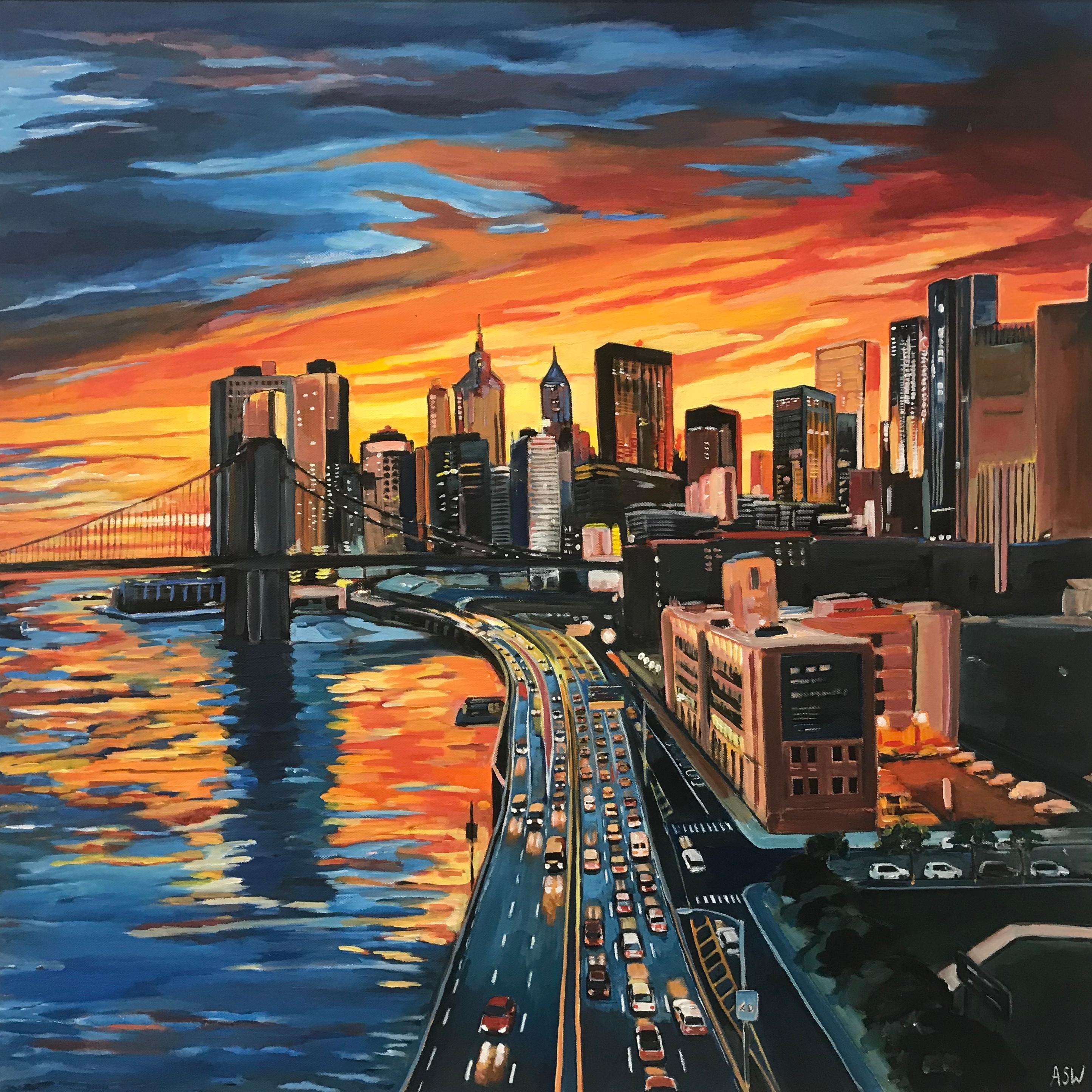 Angela Wakefield Brooklyn Bridge New York City NYC Skyline Painting New York Cityscape 4 As Wakefield Master