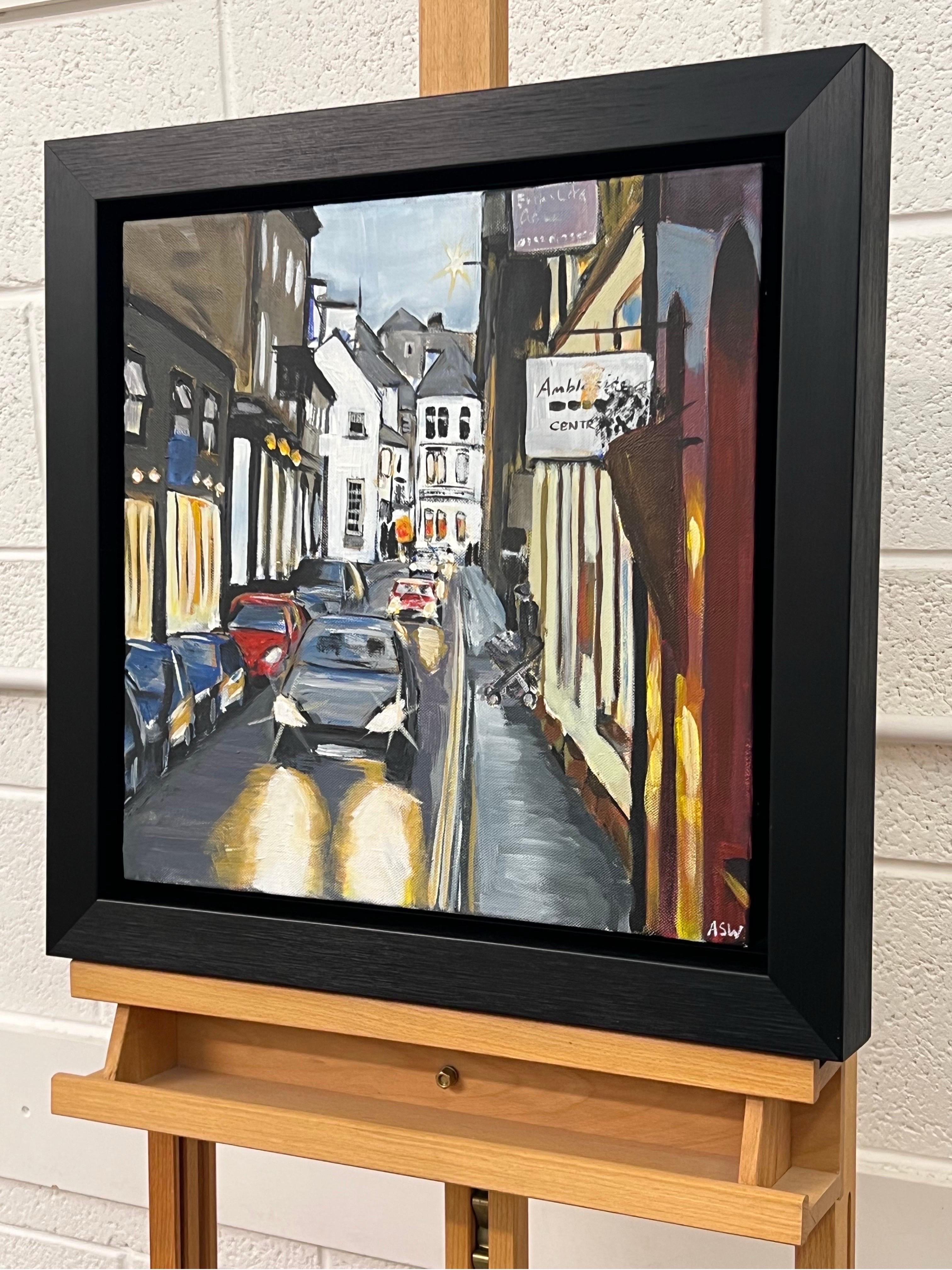Busy Street in Ambleside in the Lake District, England, by Contemporary British Urban Landscape Artist, Angela Wakefield 

Art measures 16 x 16 inches
Frame measures 21 x 21 inches 

Angela Wakefield has twice been on the front cover of ‘Art of
