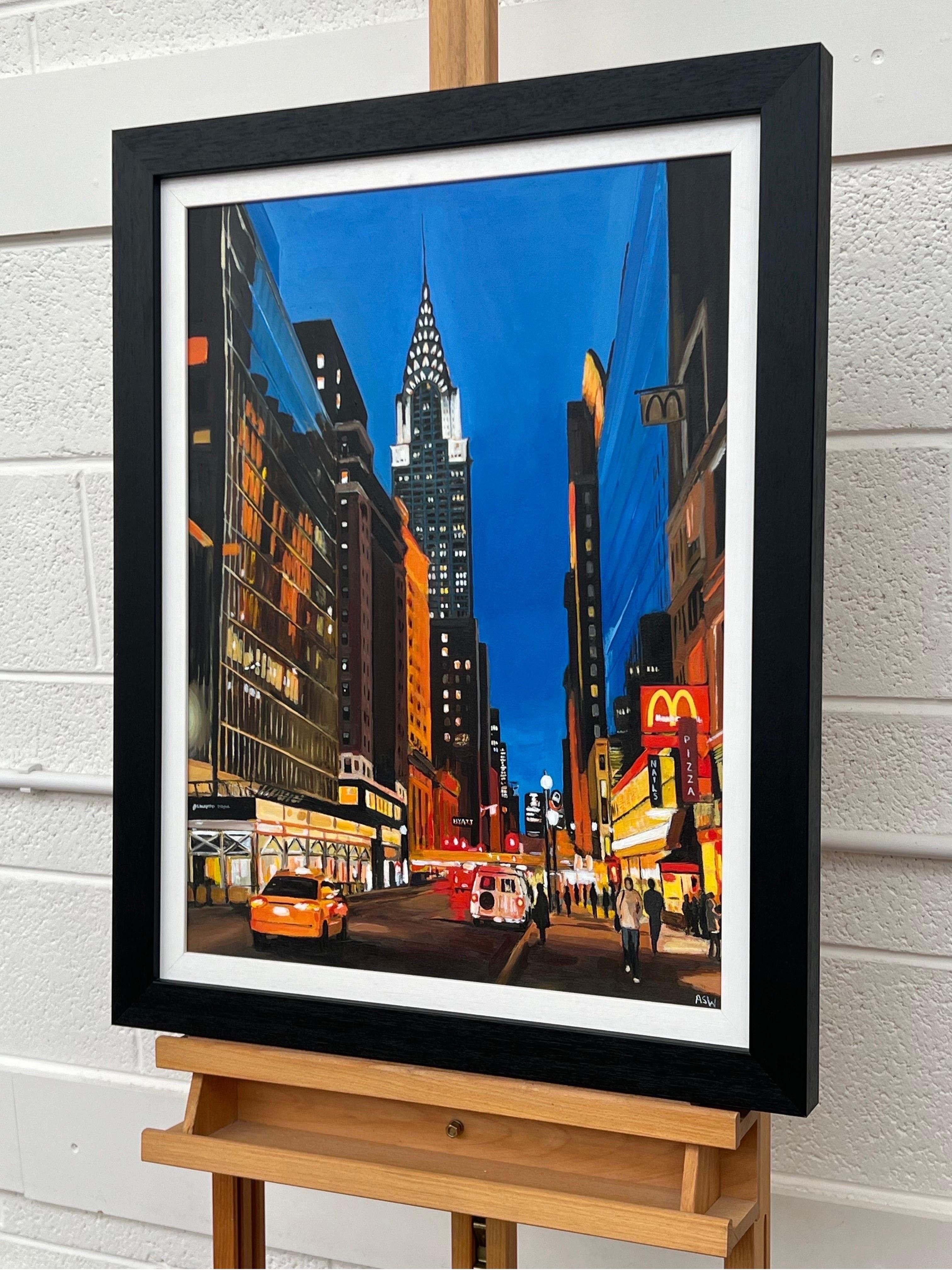 Chrysler Building Traffic in New York City by Contemporary British Artist - Young British Artists (YBA) Painting by Angela Wakefield