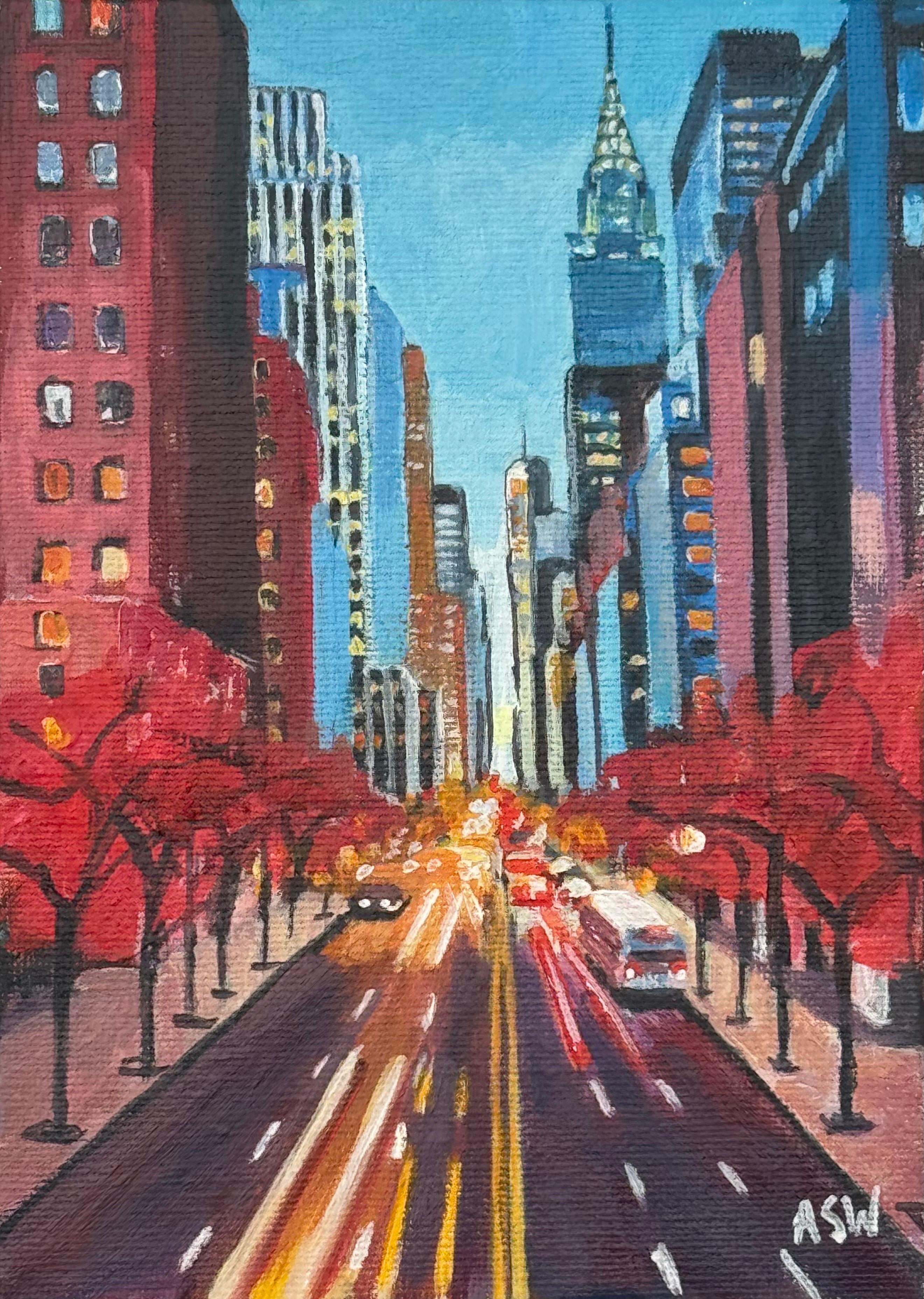 Chrysler View New York City Miniature Urban Landscape Art by Contemporary Artist (en anglais) en vente 1