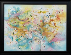 Used Light Colourful Abstract Art on White Background by Contemporary British Artist