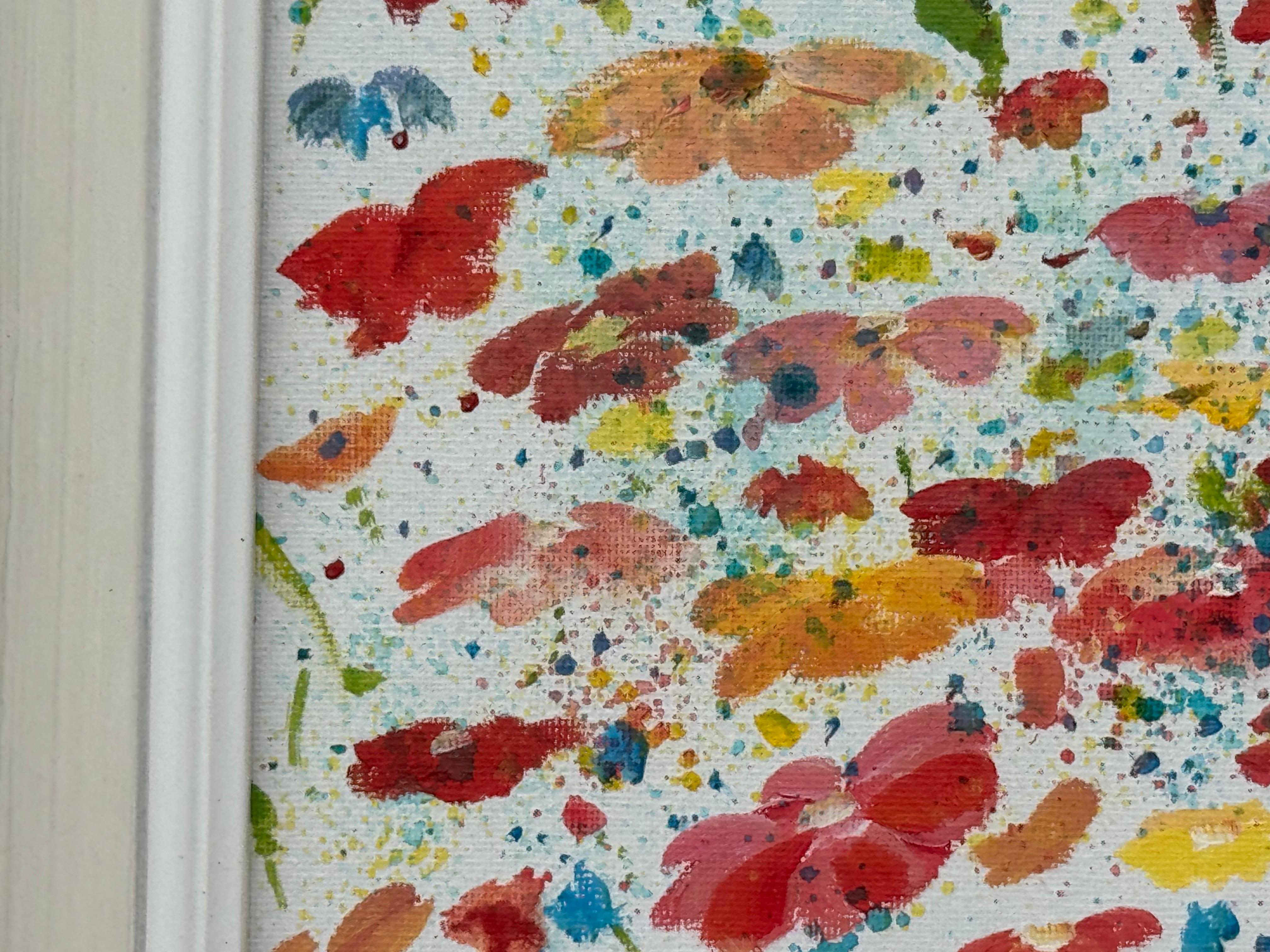 Colourful Painting of Abstract Flowers on a White Background by Contemporary British Artist, Angela Wakefield. This original is from the 'Spring Burst' Interior Design Series.

Art measures 12 x 10 inches
Frame measures 18 x 16 inches

“Wildflower