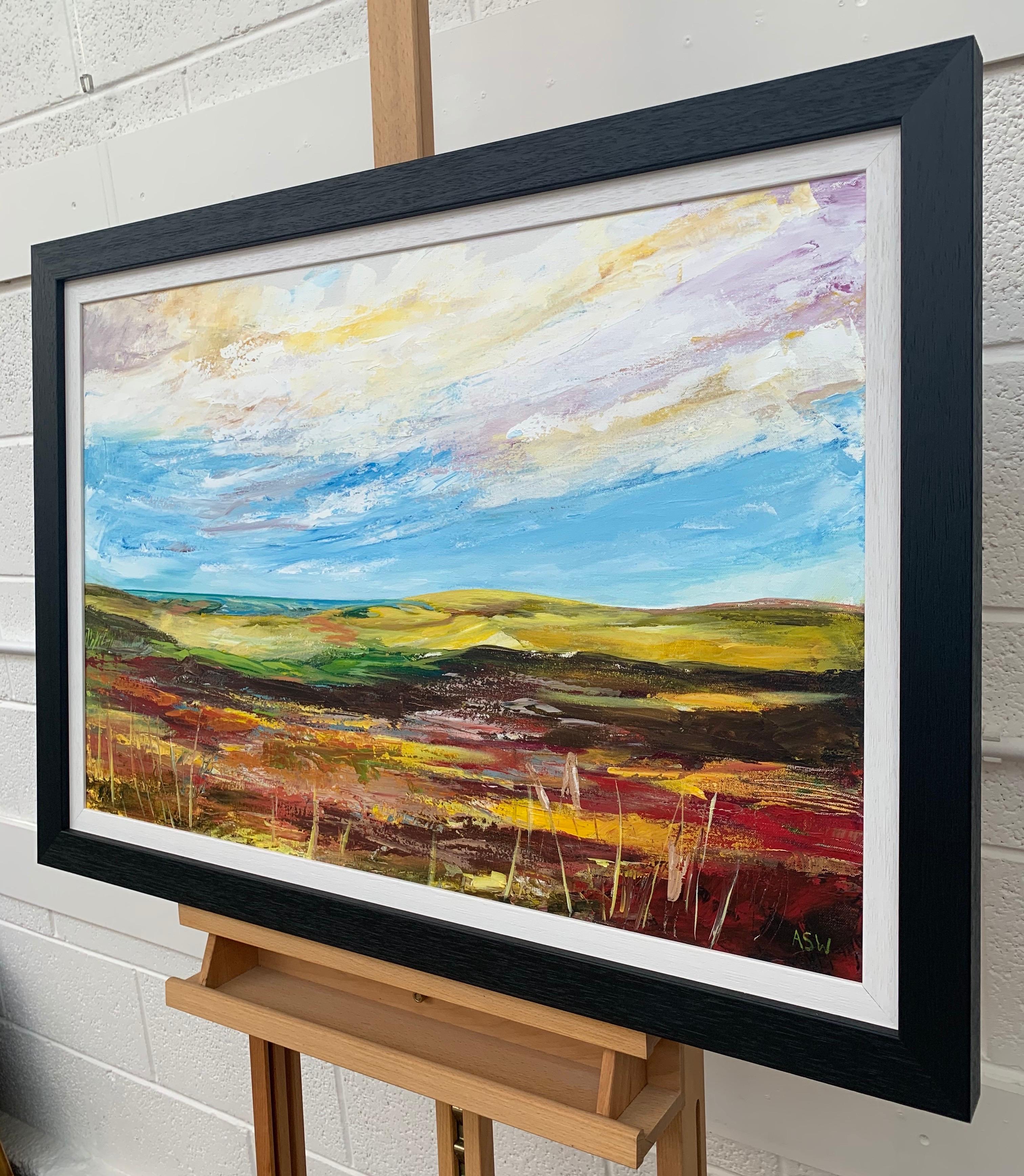 Colourful Abstract Landscape Painting of English Countryside Contemporary Artist For Sale 1