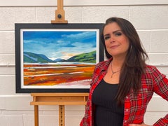Colourful Abstract Landscape Painting of Scottish Highlands Contemporary Artist