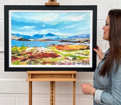 Peinture de paysage abstrait et colorée d'un artiste contemporain des Highlands écossais
