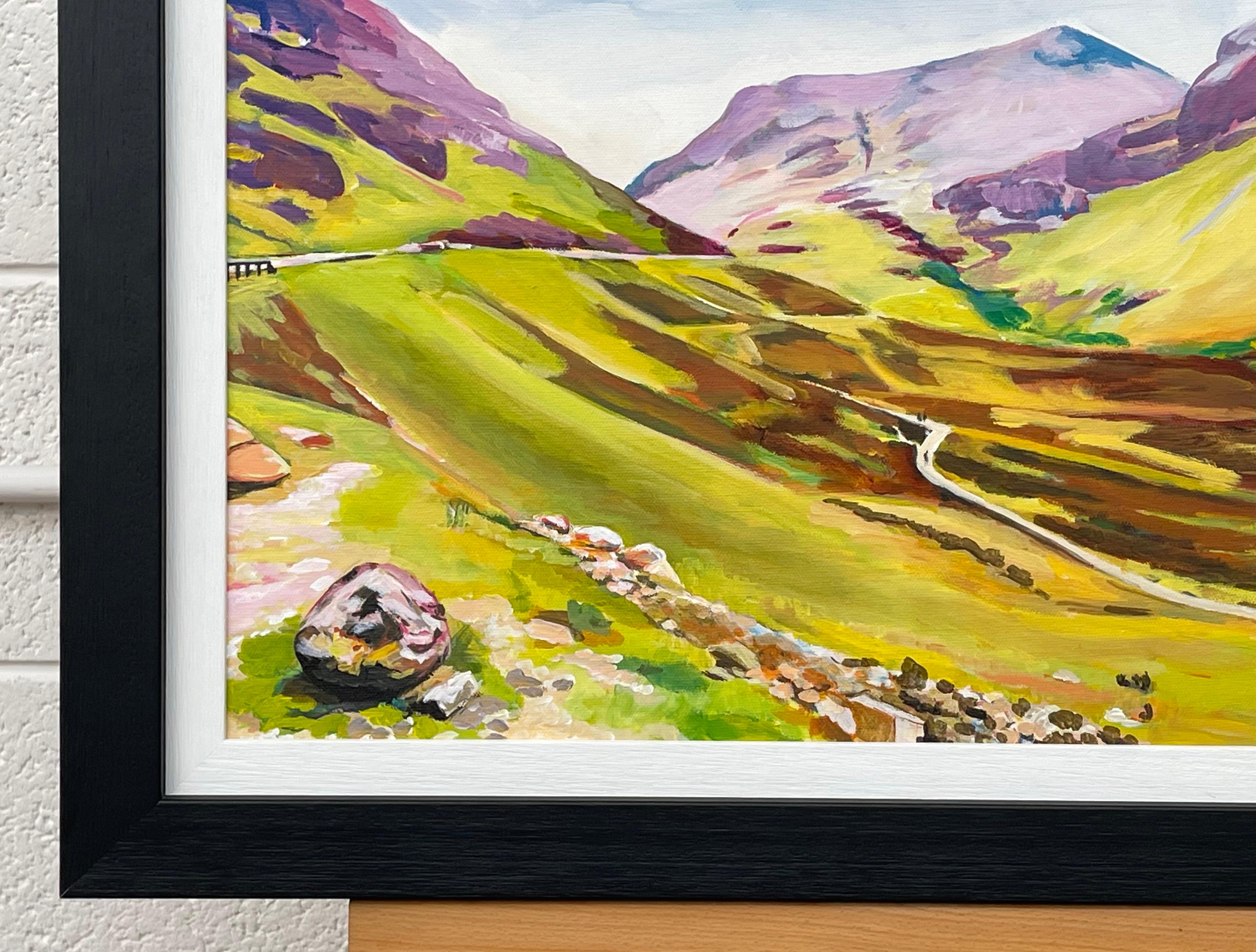 Peinture de paysage abstrait et colorée d'un artiste contemporain des Highlands écossais en vente 3