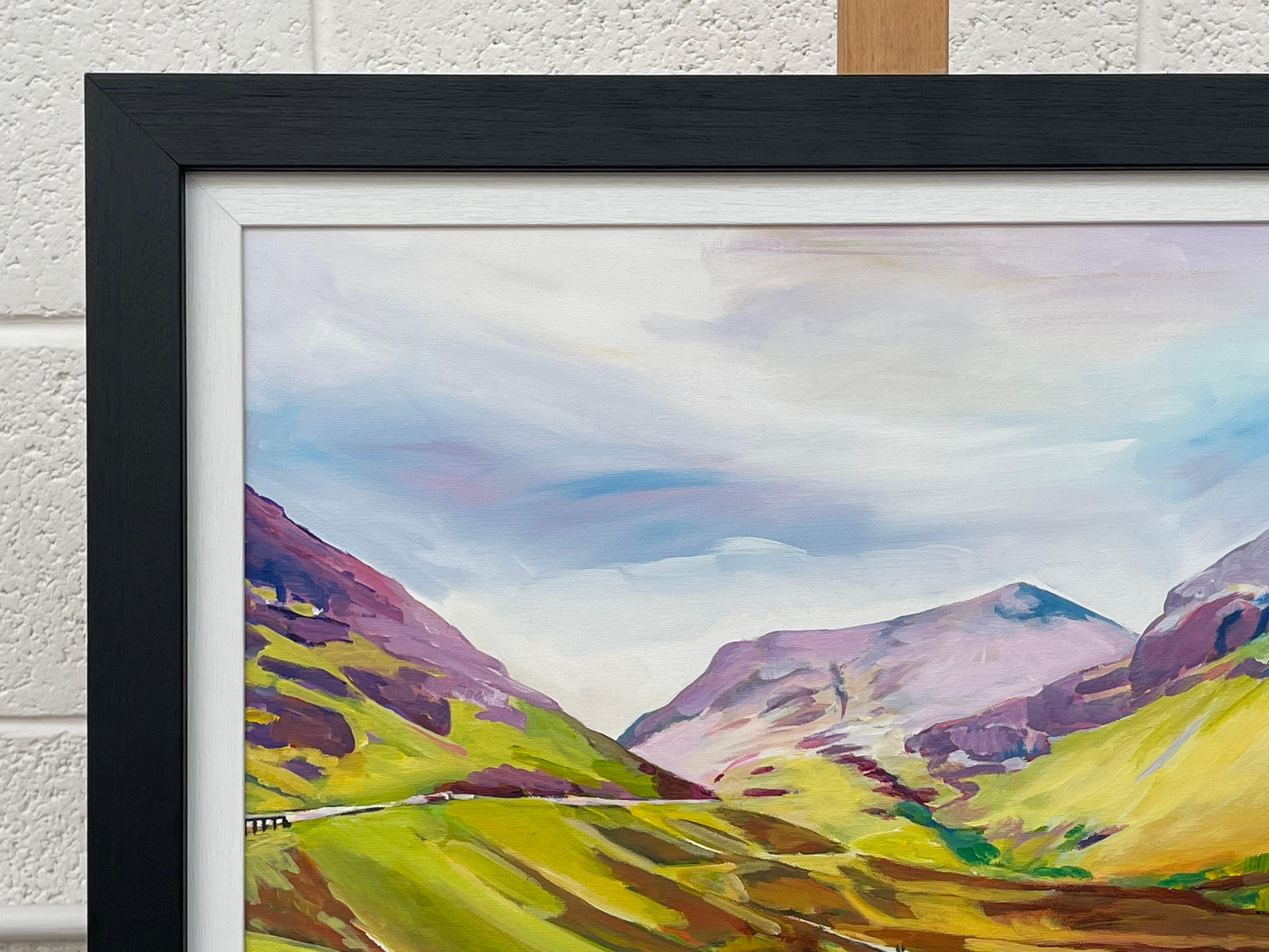Farbenfrohes abstraktes Landschaftsgemälde eines zeitgenössischen Künstlers aus den schottischen Highlands im Angebot 4