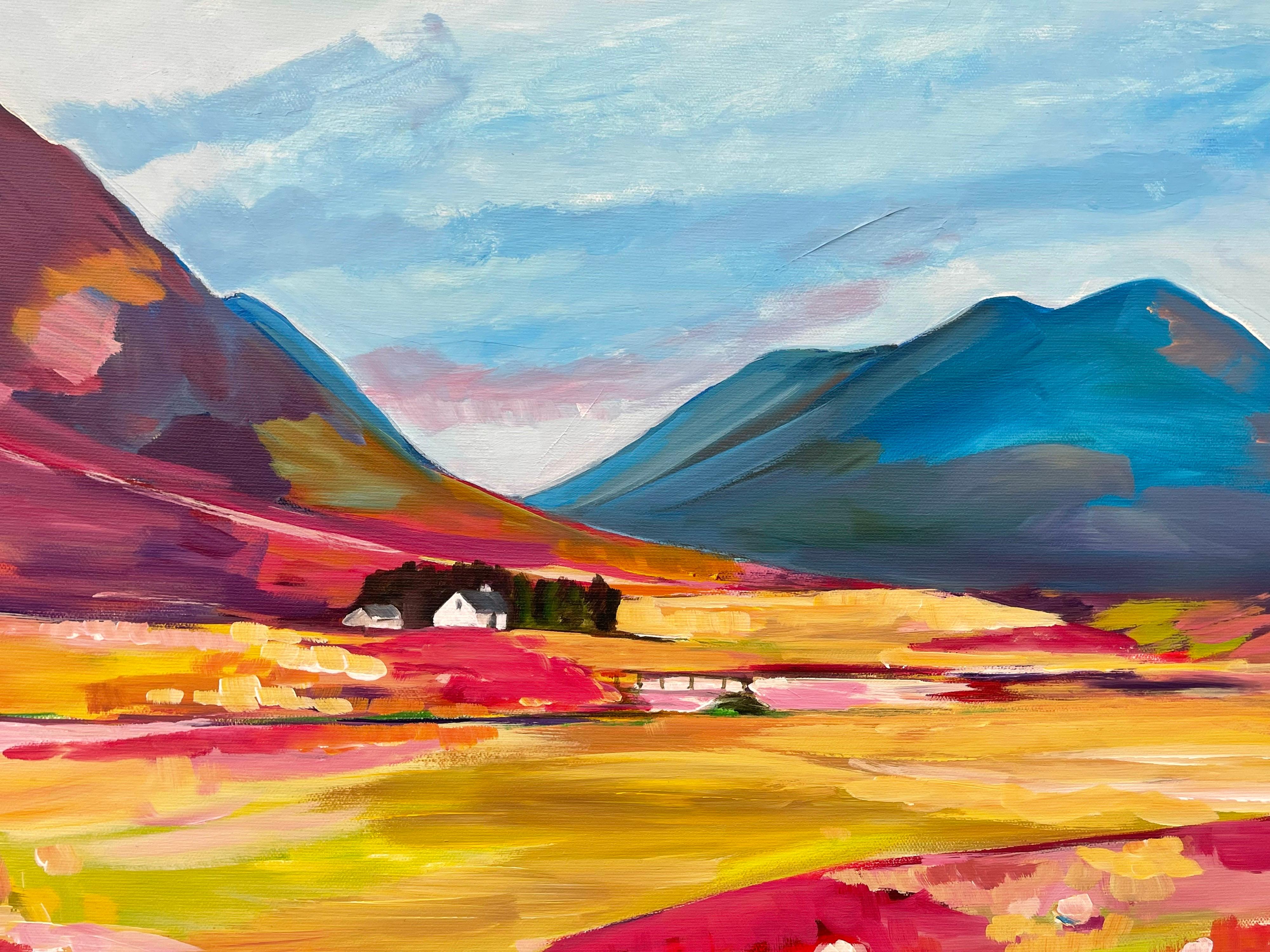 Colourful Abstract Landscape Painting of Scottish Highlands Contemporary Artist For Sale 1
