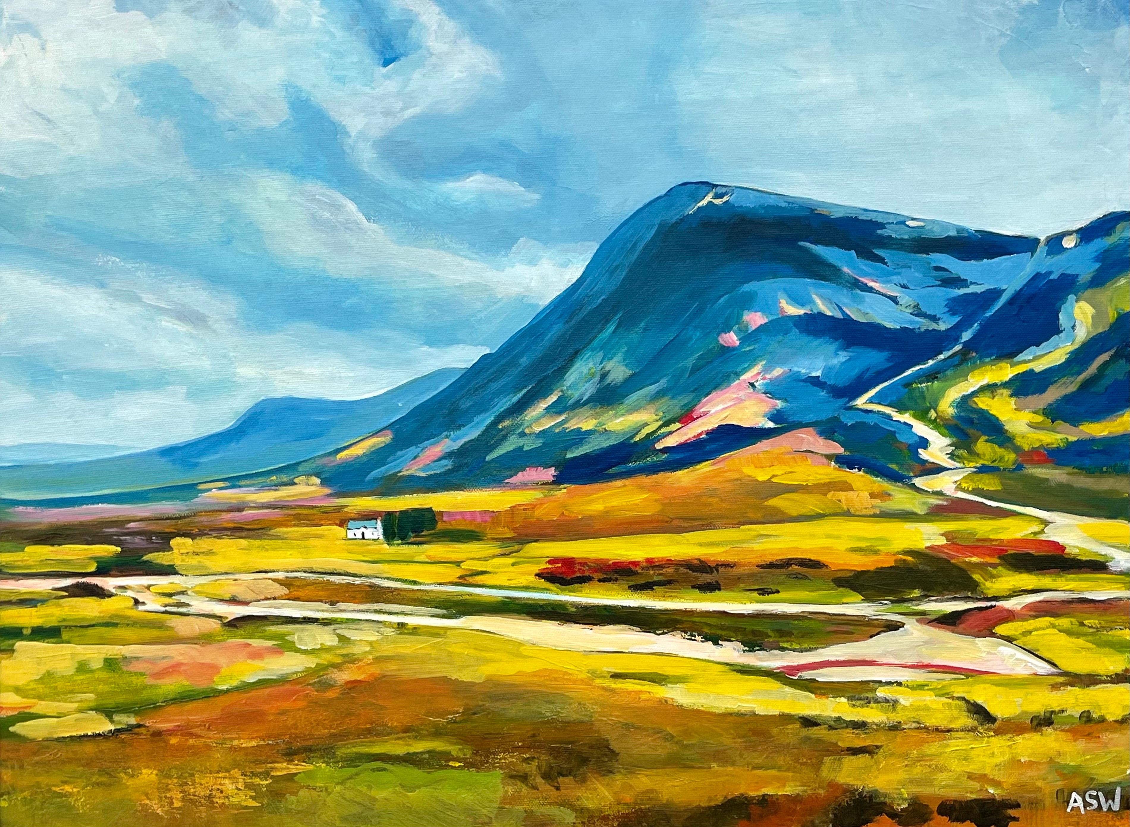Colourful Abstract Landscape Painting of Scottish Highlands Contemporary Artist For Sale 3